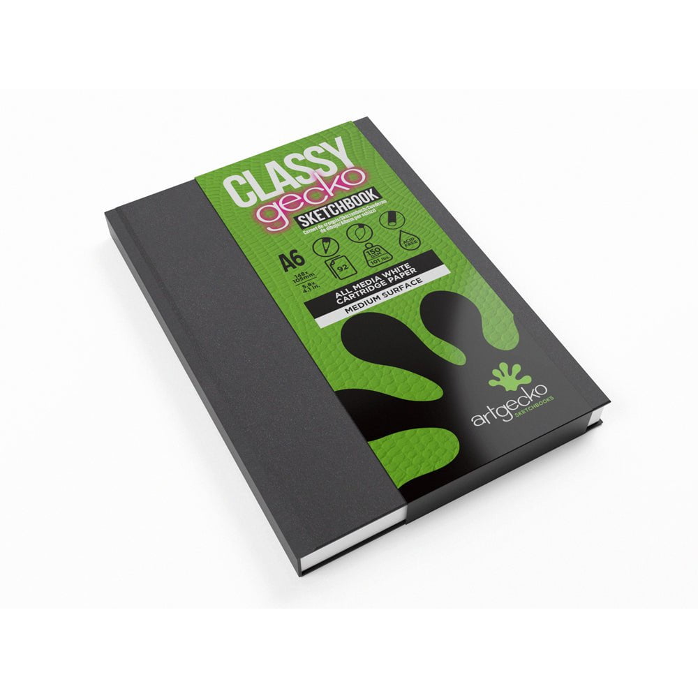 Artgecko Premium A6 Sketchbook - 92 Pages (46 Sheets) 150gsm White Paper for Artists & Drawing - Perfect for Sketching, Doodling & Travel Art Journal