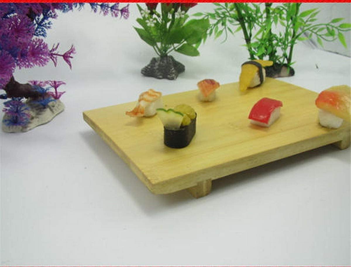 Premium Japanese Bamboo Sushi Serving Plates - 10 Pack Geta-Shaped Sushi Platter, 11.5