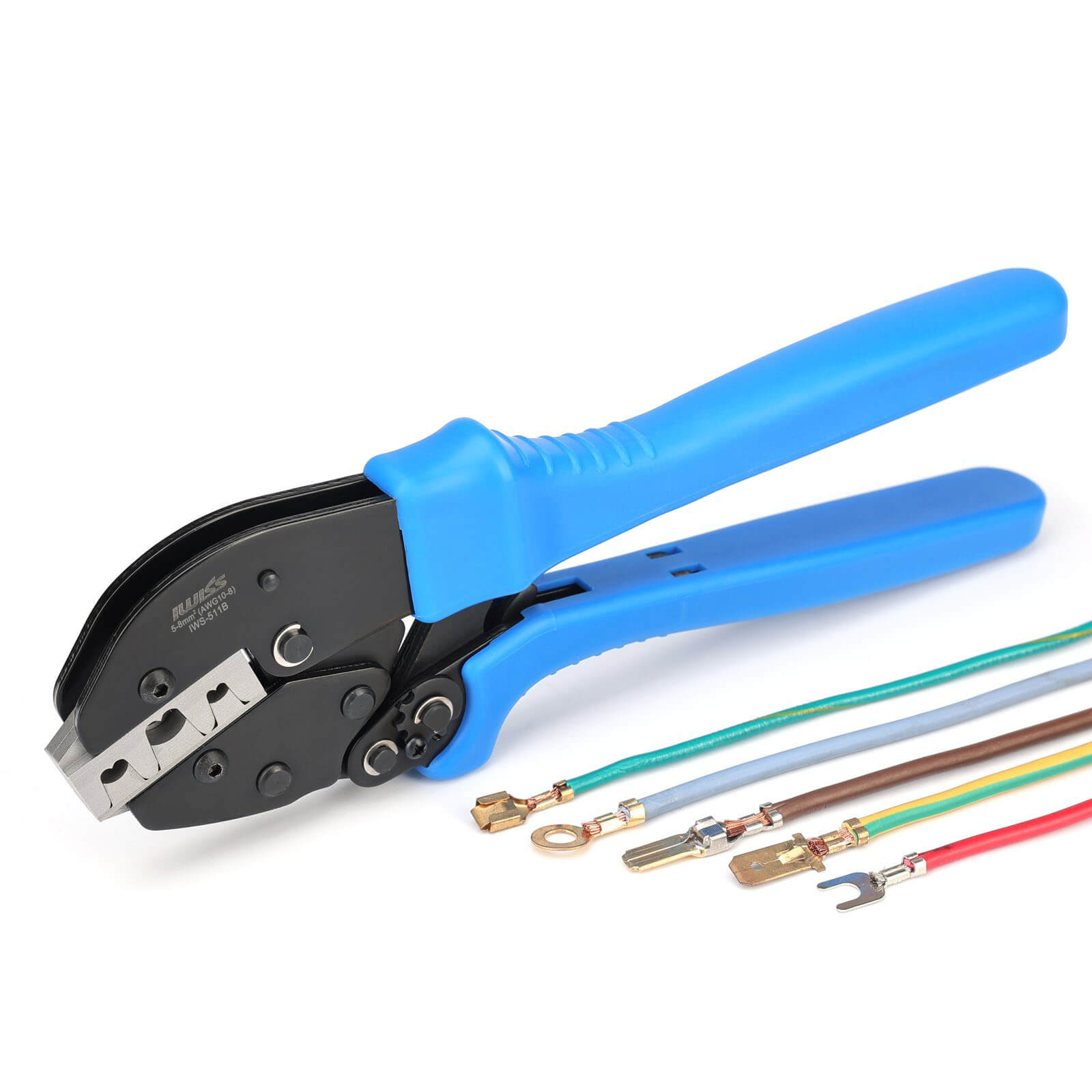 IWS 511B Dual Step Medium Duty Open Barrel Terminal Crimper Tool - Professional Wire Crimping for Automotive, Electrical, and DIY Projects
