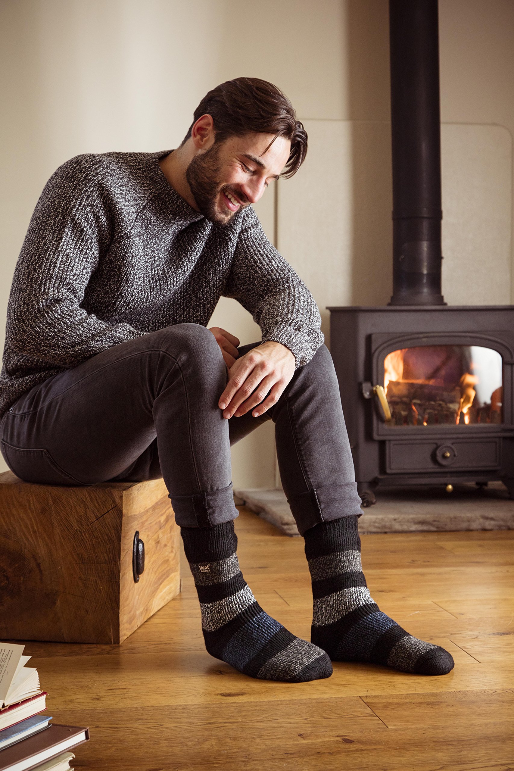 Heat Holders Men's Thick 2.3 TOG Winter Warm Original Twist Thermal Crew Socks - Ultra Warm Thermal Socks for Cold Weather, Outdoor Activities & Winter Sports