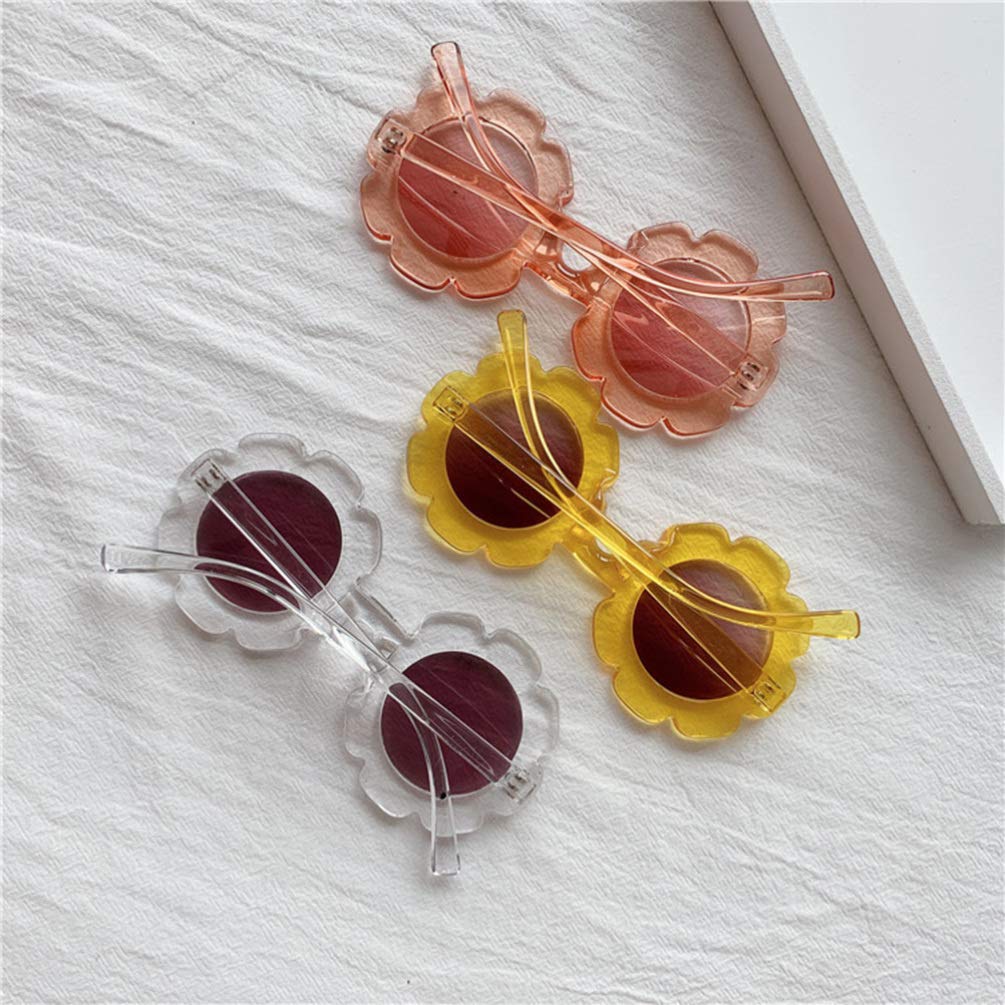 GALPADA 2 Packs Flower Sunglasses for Women & Kids - Daisy Floral Round Sun Glasses for Summer, Beach, Party, and Outdoor Activities - Trendy UV Protection Eyewear for Adults and Children