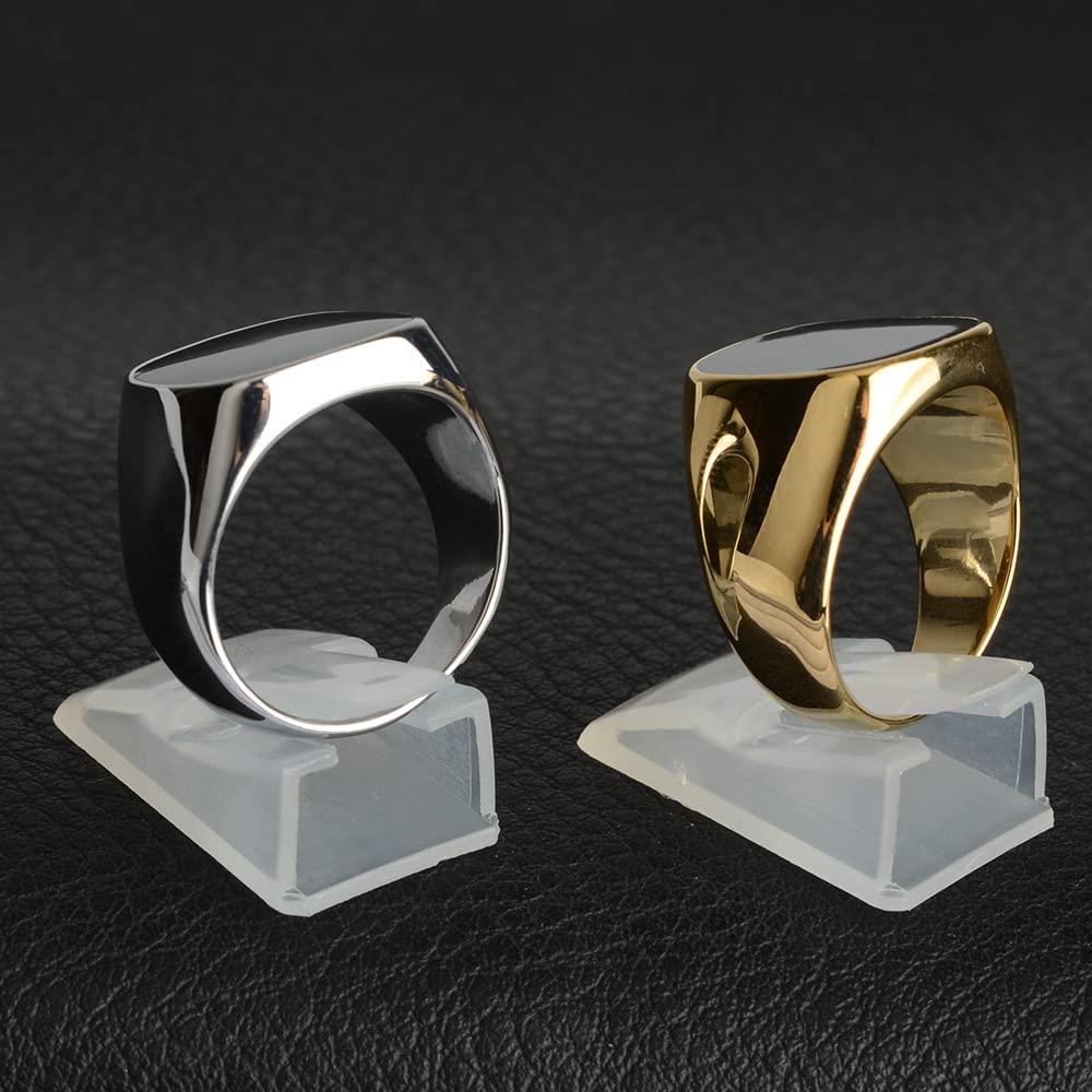 Women's Stacking Statement Rings Set - Personalized Stainless Steel Irregular Party Rings with Flat Glossy Finish | Bold Chunky Jewelry for Women & Gift for Men | Perfect for Night Out, Birthday Party & Special Occasions