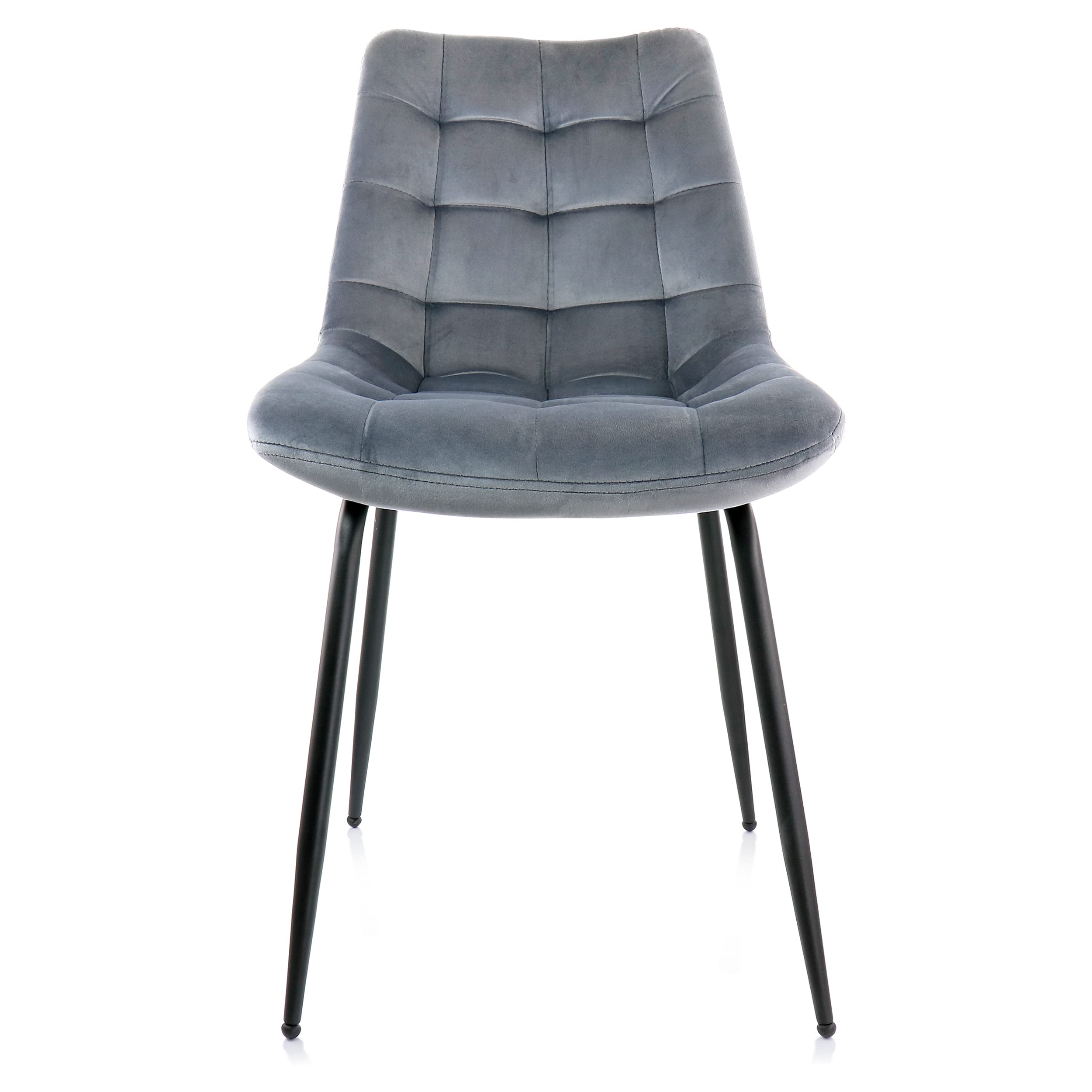 Elama Gry Tufted Chair Set of 2 - Modern Gray Upholstered Accent Chairs for Living Room, Bedroom, or Office - Comfortable Lounge Seating Furniture for Home Decor