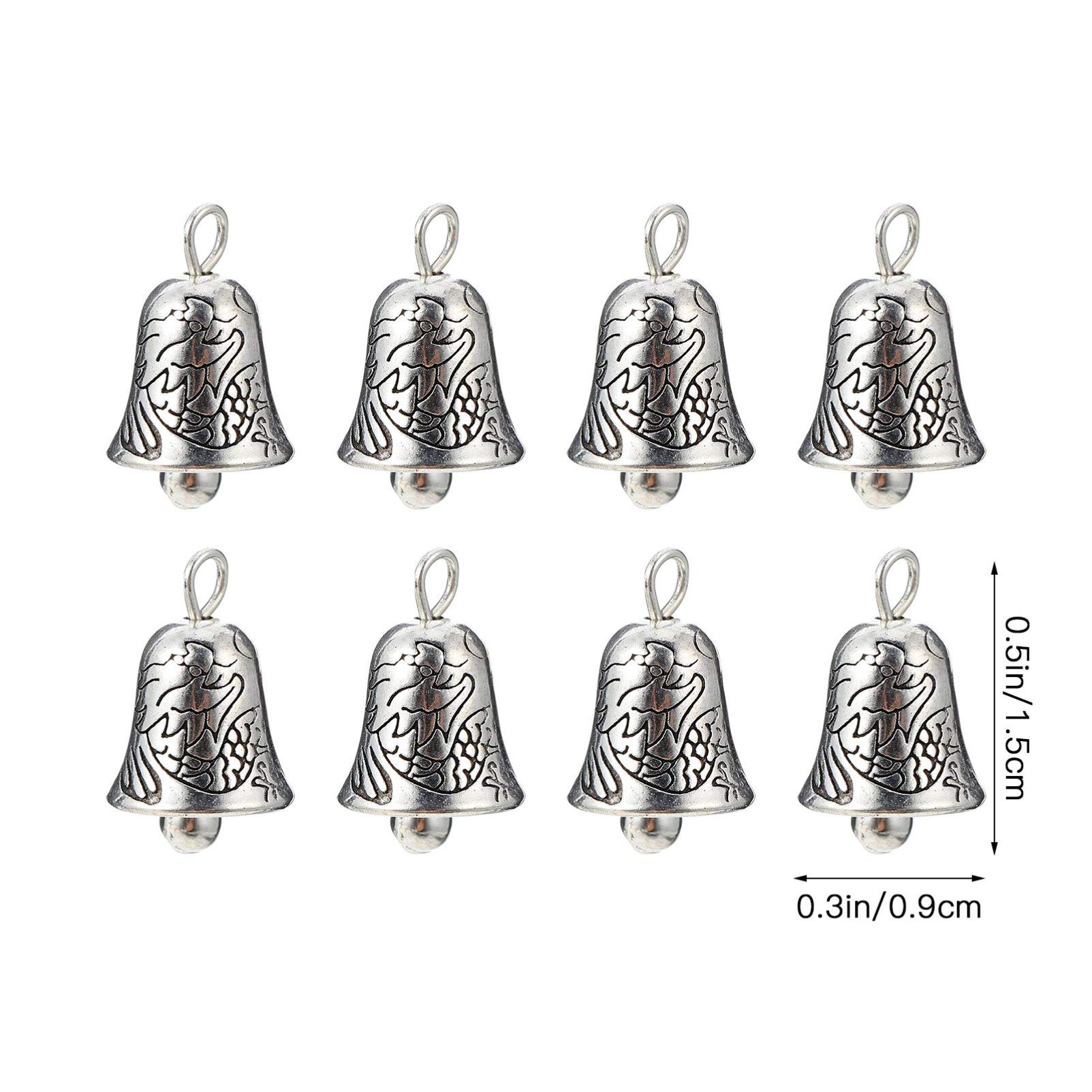 20pcs Silver Christmas Jingle Bell Charms for Jewelry Making, DIY Crafts, Xmas Tree Ornaments - Perfect for Holiday Decorations, Gift Wrapping & Party Favors