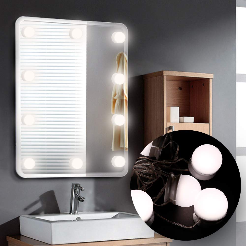 Anpro LED Light Kit with 10 Dimmable Bulbs, 3 Adjustable Color Modes, Makeup Mirror Light for Vanity, Bathroom, Party, Birthday Gift, Makeup Enthusiasts – Perfect for Home Makeup, Salon Lighting, and DIY Photography