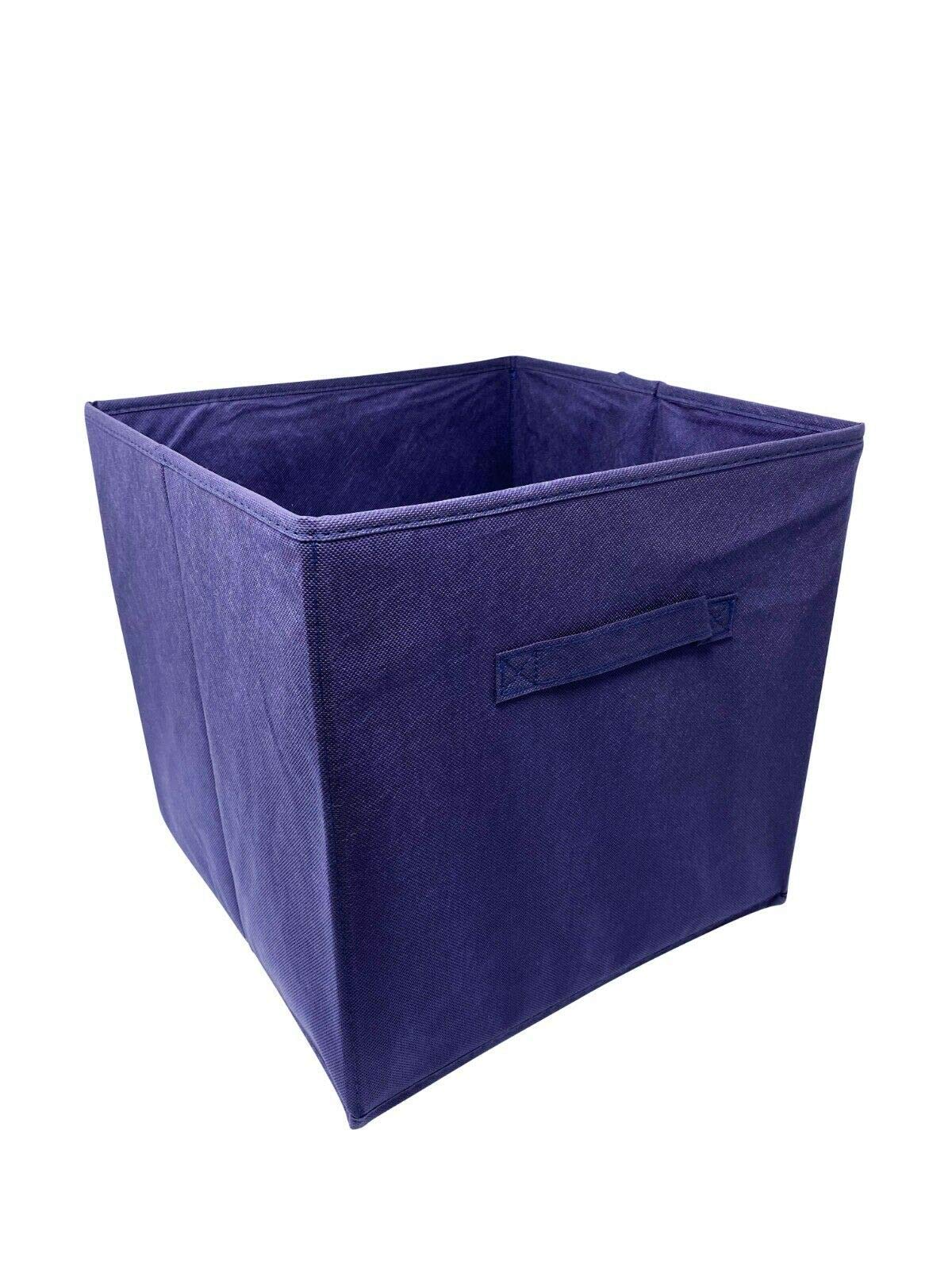 6 Pack Large Fabric Storage Bins - 13x13x13 Inch Organizer Cube Baskets with Handles, Blue - Perfect for Closet, Nursery, Office & Home Organization