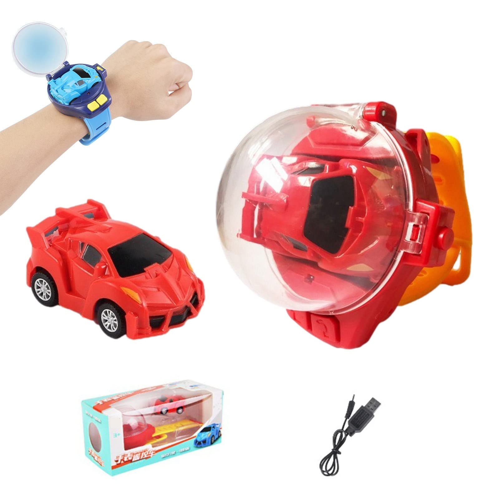 2022 Tiktok Mini Remote Control Car Watch Toy - 2.4 GHz Racing Car with USB Charging, Cartoon RC Small Car Gift for Boys and Girls (Red) - Perfect for Indoor Play, Birthday Gifts, and Family Fun