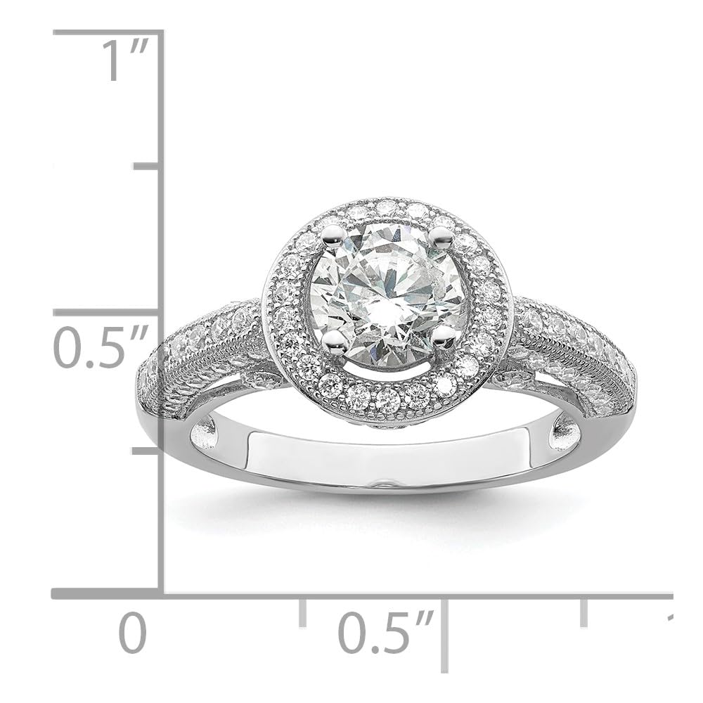 925 Sterling Silver Cubic Zirconia Brilliant Embers Ring for Women - Elegant Fine Jewelry Gift for Her, Perfect for Anniversaries, Birthdays & Special Occasions