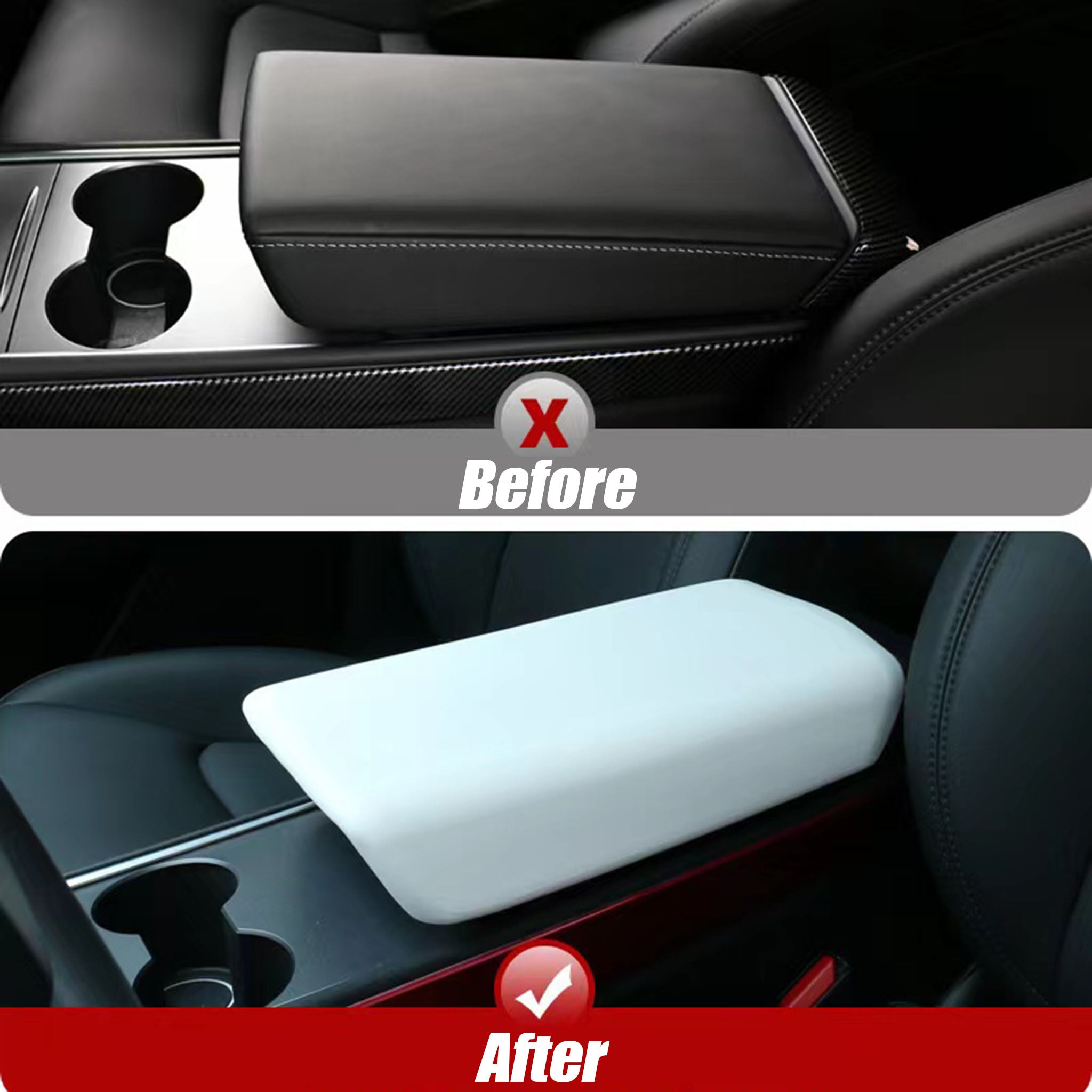 Tesla Model 3 & Y Armrest Box Cover (2024+ Model 3 & 2025+ Model Y) - Premium Center Console Organizer for Car Storage & Protection - Perfect for Daily Commute & Road Trips