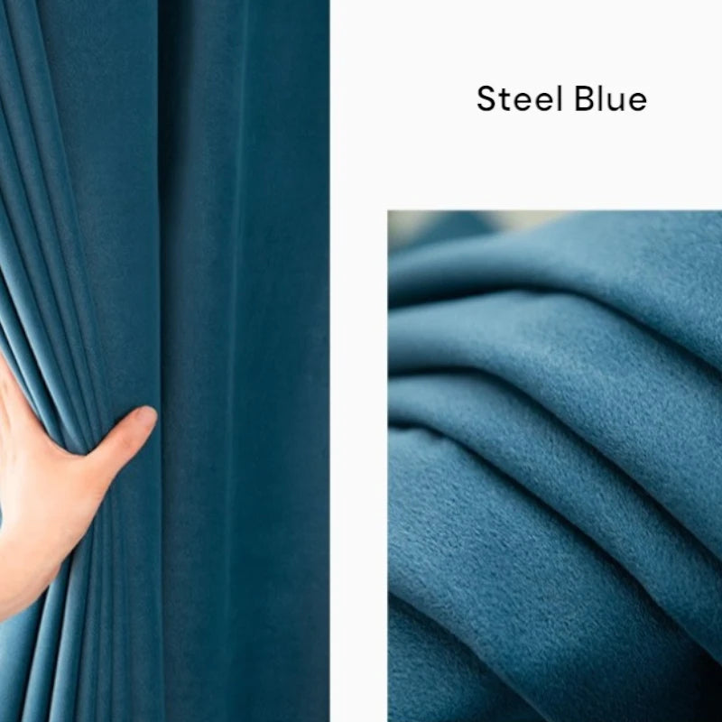 Luxury Plush Velvet Blackout Curtains for Bedroom - Custom Size Thermal Insulated Drapes for Living Room, Nursery & Home Theater (Room Darkening, Noise Reducing)