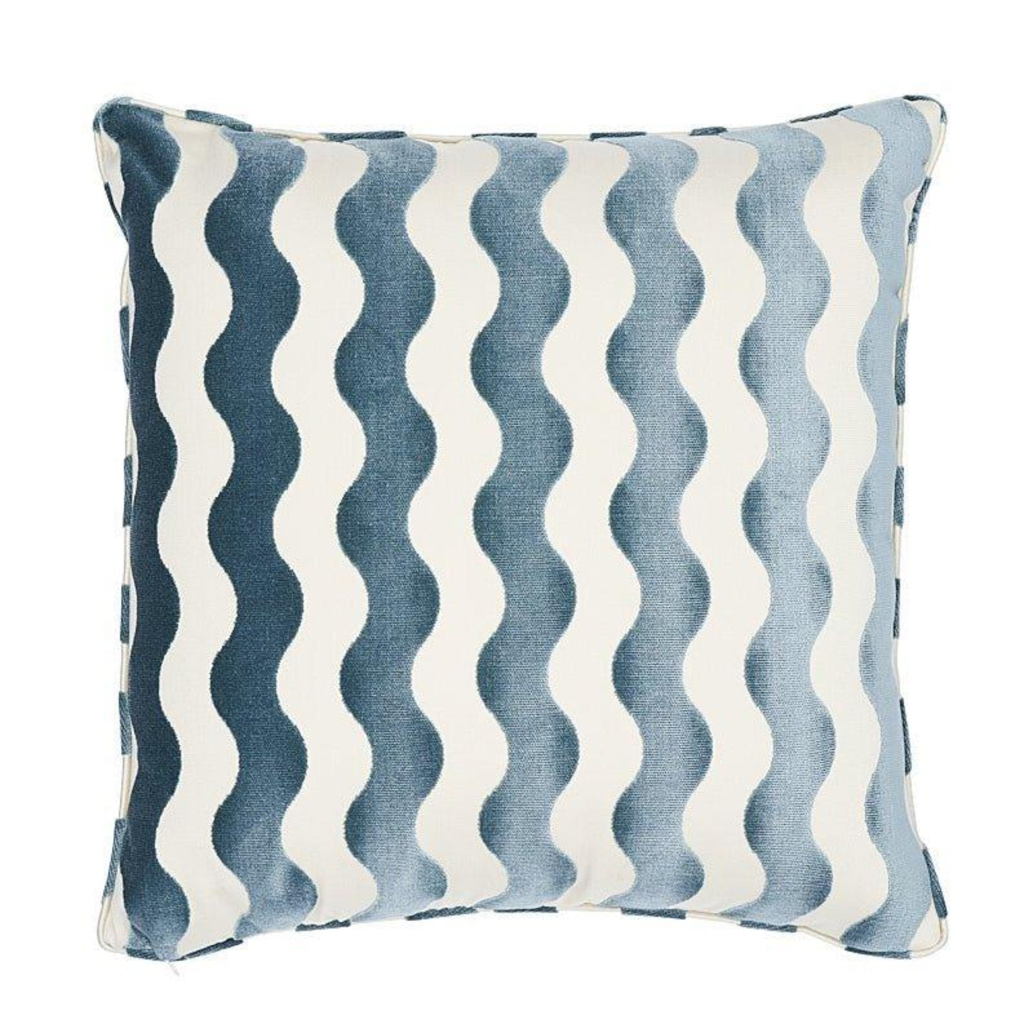 Blue Wave Square Throw Pillow - Soft Decorative Cushion for Sofa, Bed & Home Decor - Perfect for Living Room, Bedroom & Cozy Spaces