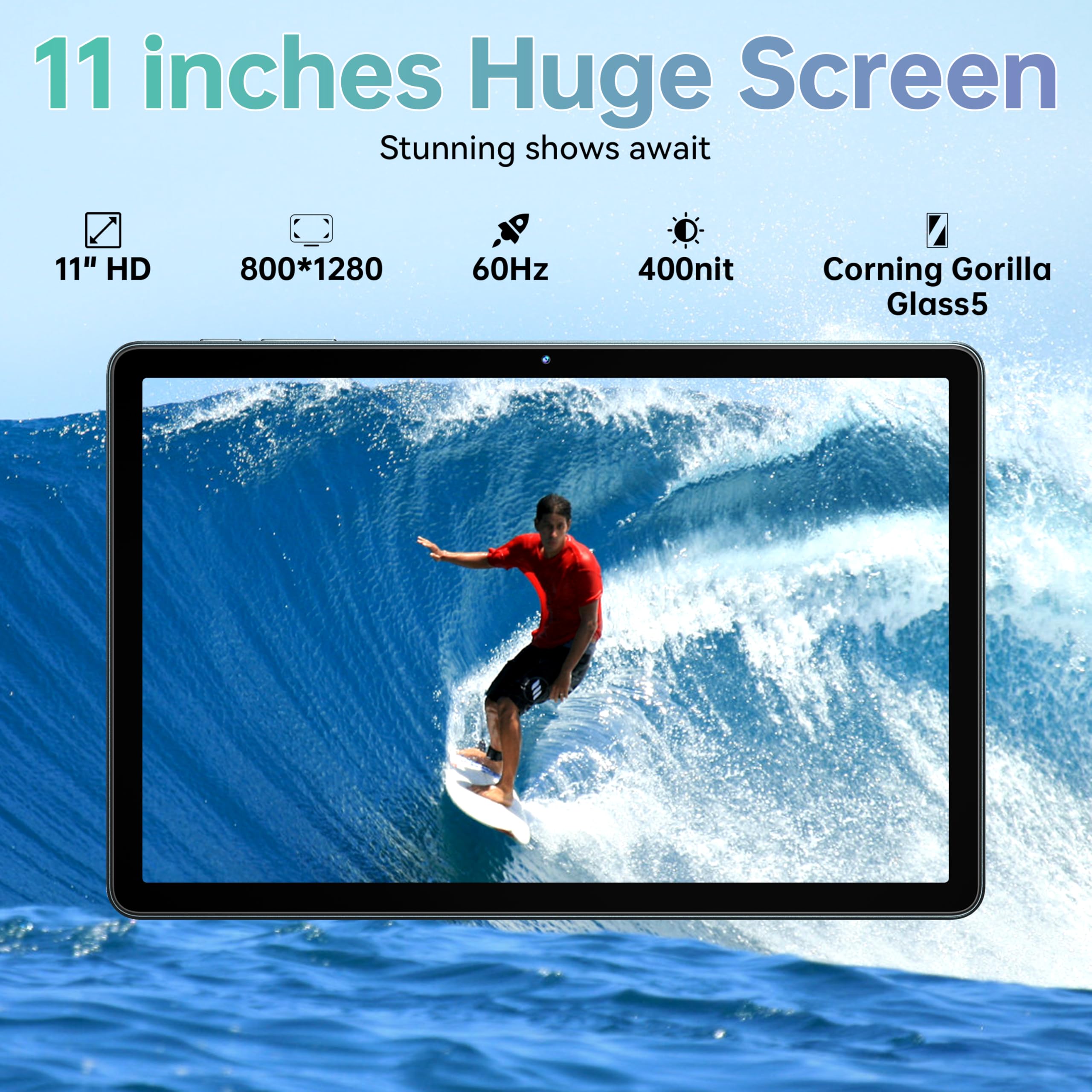 OUKITEL OT11 Tablet 11 Inch Android 14 (2024 Latest Model) - 16GB RAM (4+12GB) 128GB ROM (Expandable to 1TB) with Stylus, 8000mAh Battery, 13MP Camera, 4G LTE/5G WiFi, Octa-Core Processor - Green | Perfect for Gaming, Work & Travel
