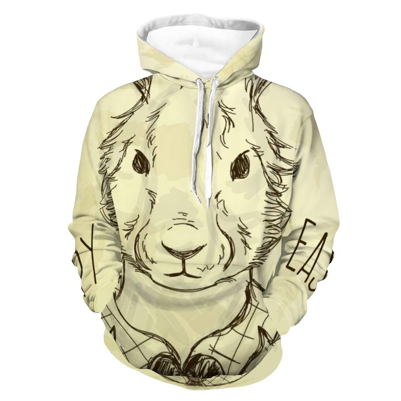 AERICKON Unisex Realistic Print Hoodie - Casual Long Sleeve Hooded Sweatshirt with Pocket for Men & Women | Streetwear, Loungewear, Outdoor Activities