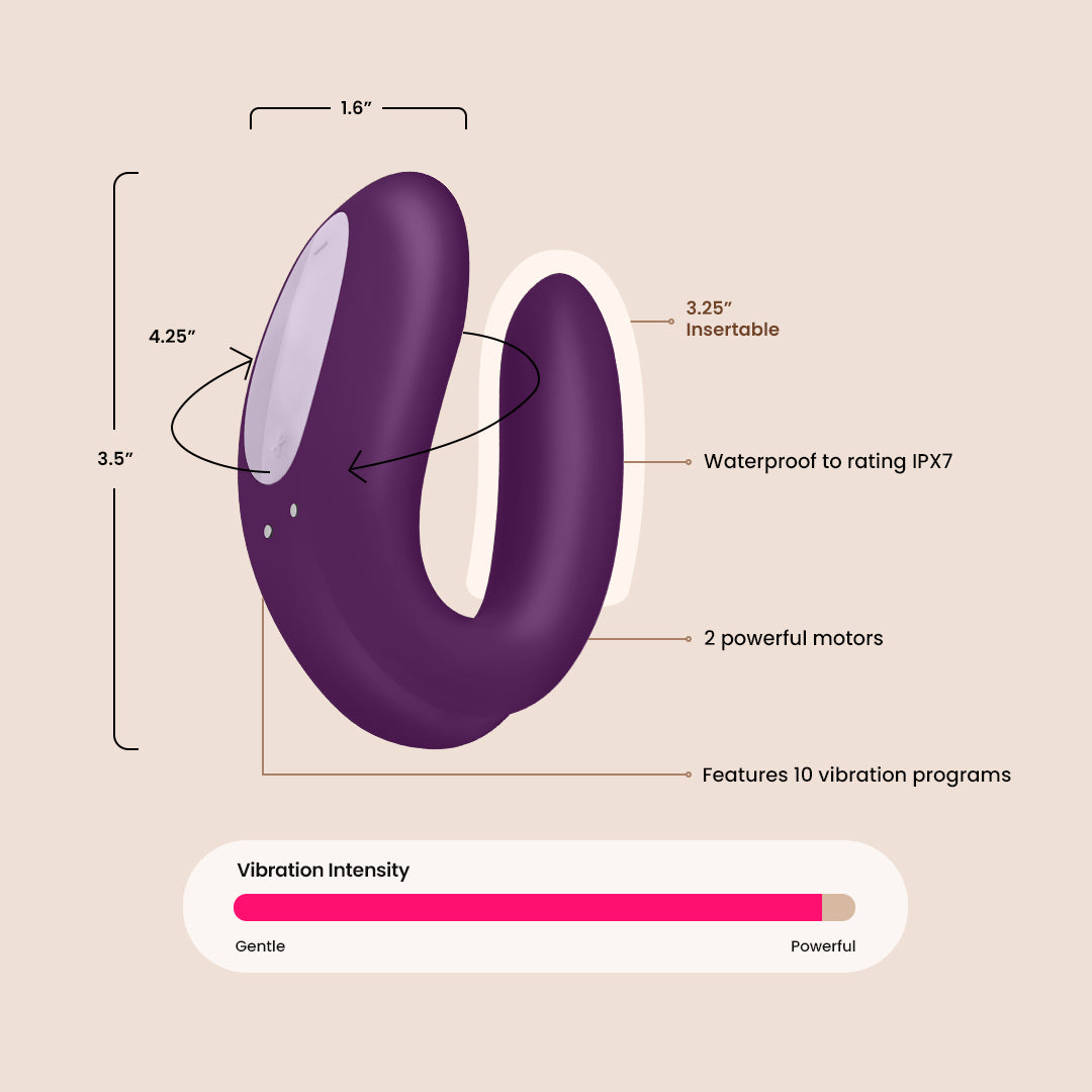 Satisfyer Double Joy App-Controlled Vibrator for Vaginal & Clitoral Stimulation - Perfect for Couples Play & Solo Pleasure