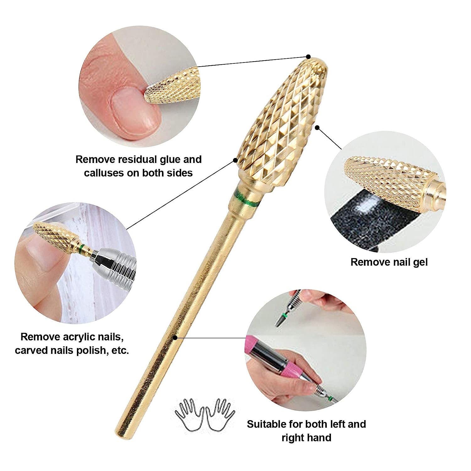 2-Piece Tungsten Steel Nail Drill Bits Set - Durable Manicure Grinding Heads for Professional & Home Nail Care | Perfect for Nail Salons, DIY Home Manicures & Pedicures