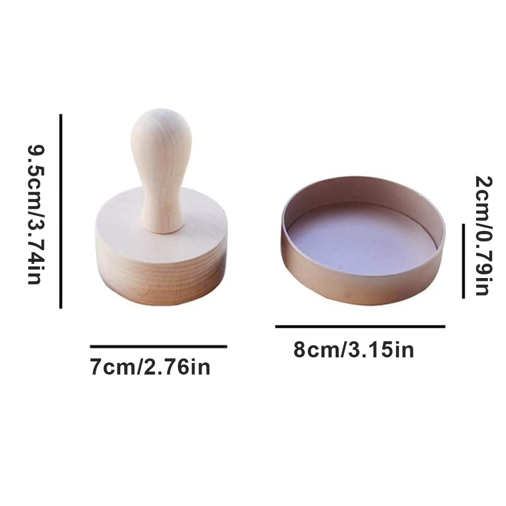 Wooden Tart Press Tool - DIY Baking Dough Press & Pastry Tamper for Egg Tarts - Handmade Wood Tart Mould for Professional & Home Baking - Perfect for Making Portuguese Egg Tarts, Fruit Tarts, and Mini Pies