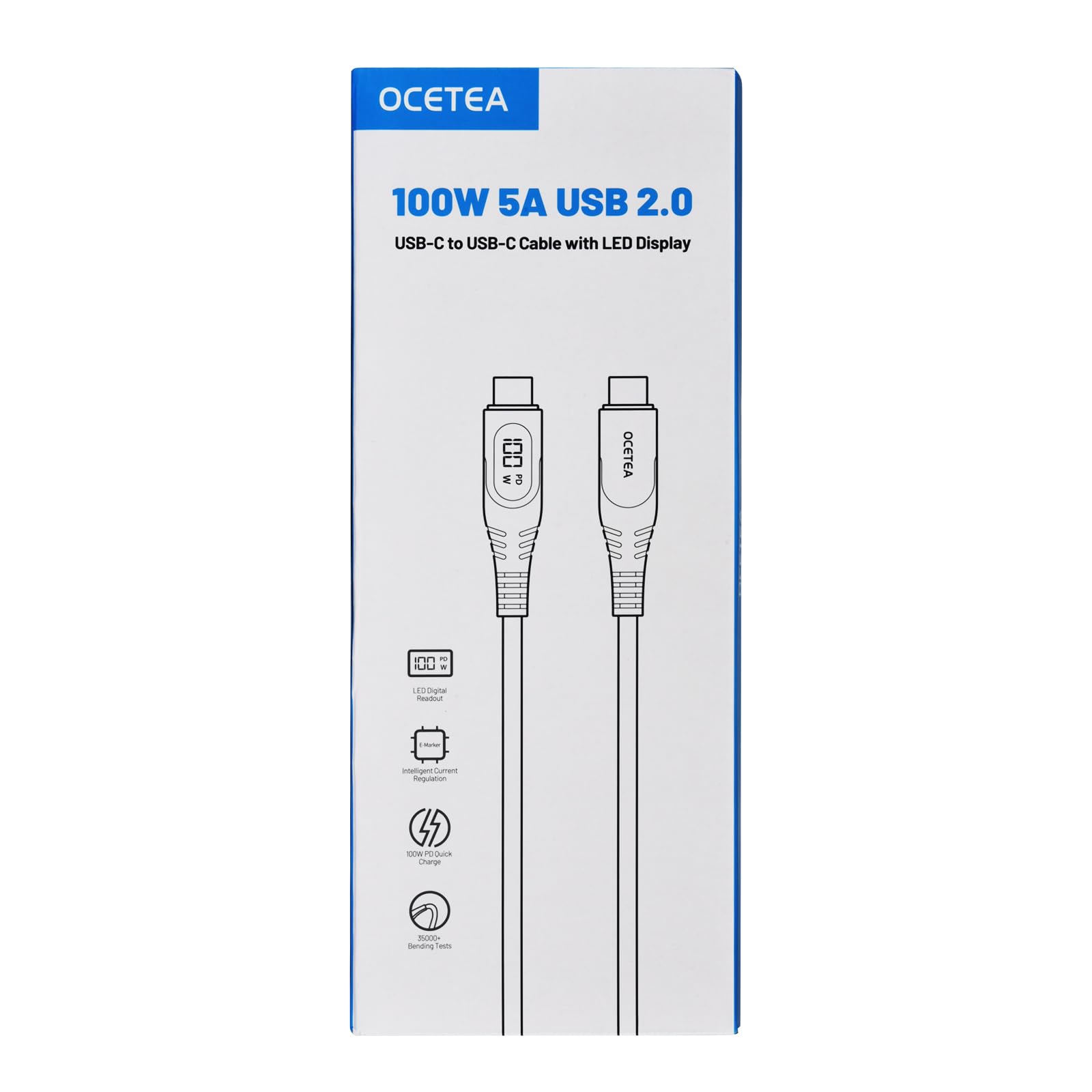 100W USB C to USB C Charger Cable with LED Display - PD Fast Charging Cable for iPhone 16/15 Pro Max, Galaxy S24/S23 Ultra, Huawei, MacBook Pro, Steam Deck (3M) - Perfect for Travel, Office & Home Fast Charging