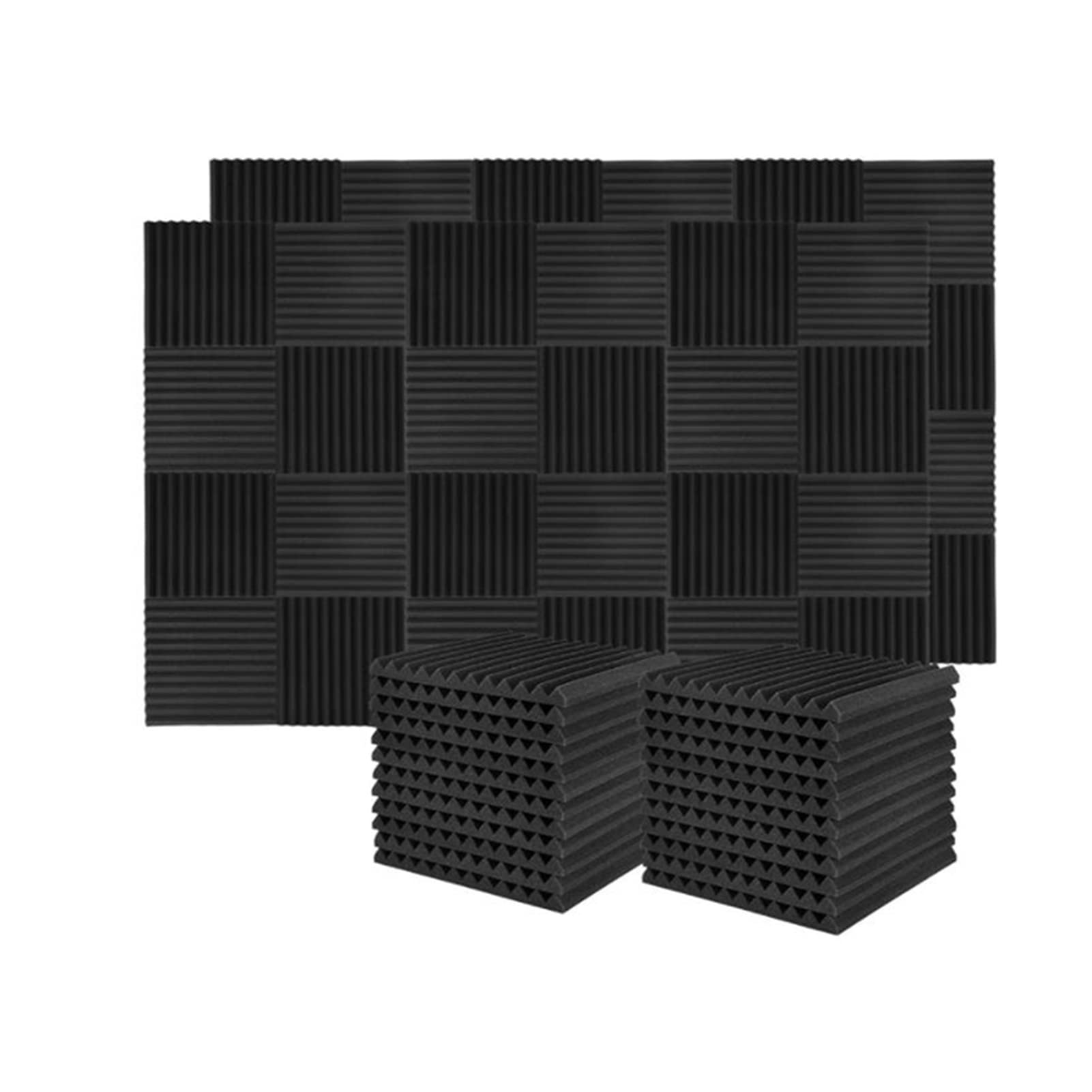 60 Pcs High-Quality Sound Insulation Foam Panels 2.5x30x30cm - Acoustic Studio Foam for Walls, Home Recording Studio & Soundproofing - Perfect for Music Rooms, Podcasting & Noise Reduction