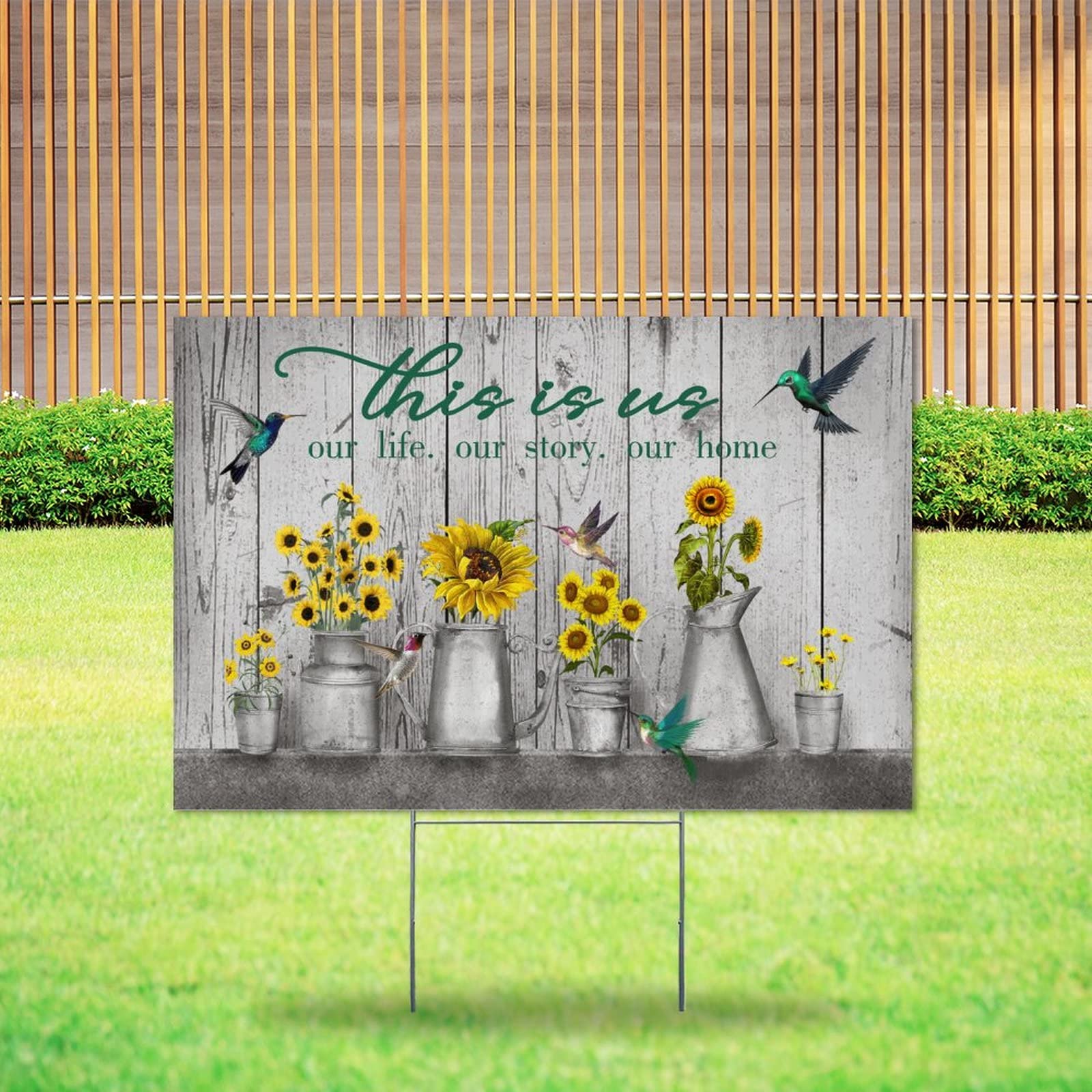 Daisy Spring Lawn Sign - Double Sided Weather-Resistant Yard Decor for Garden, Party & Garage Sale (12x18in)
