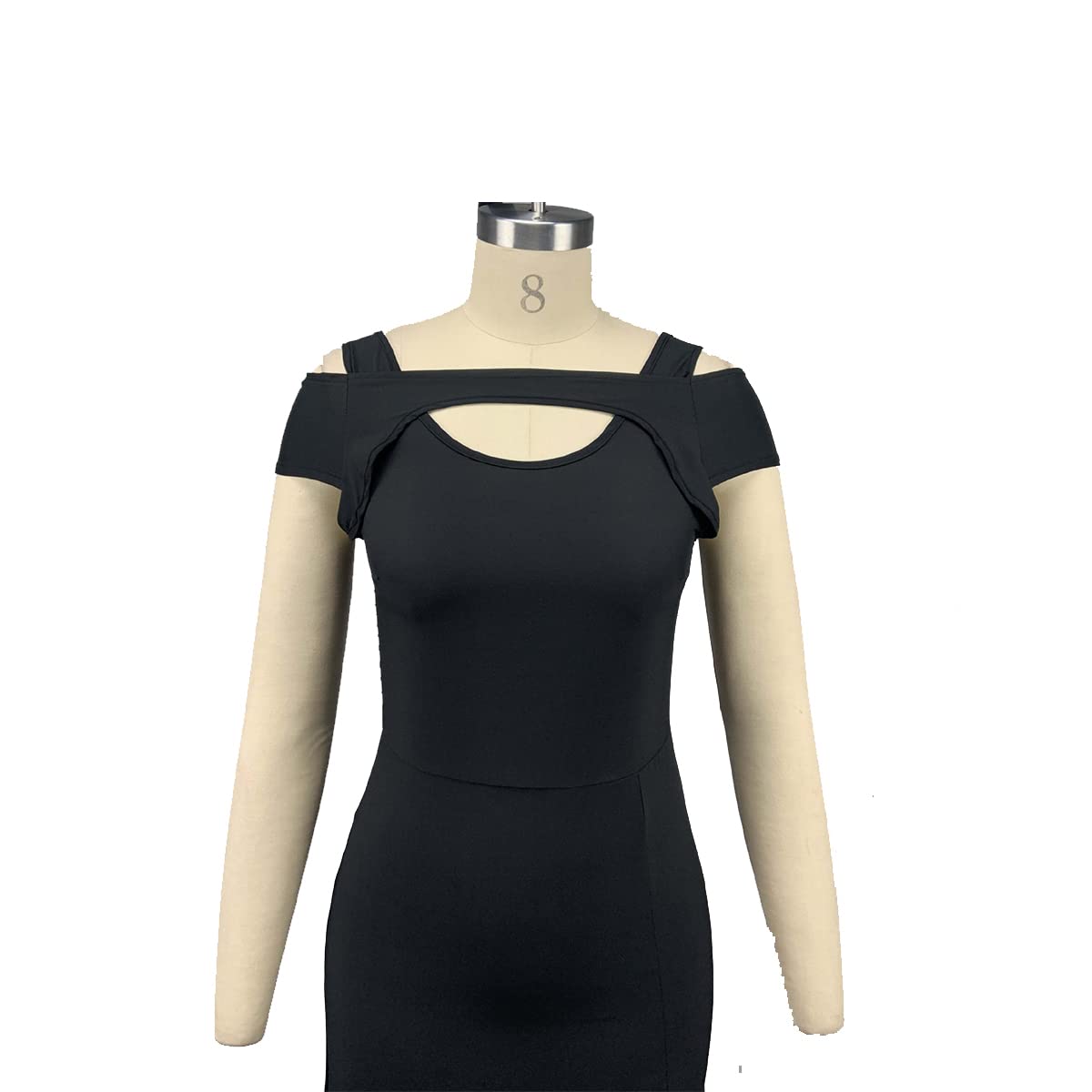 Elegant V-Neck Split Maxi Dress for Women - Cold Shoulder Short Sleeve High Waist Wedding Guest Dress - Plus Size Formal Gown for Parties, Evening Events & Special Occasions