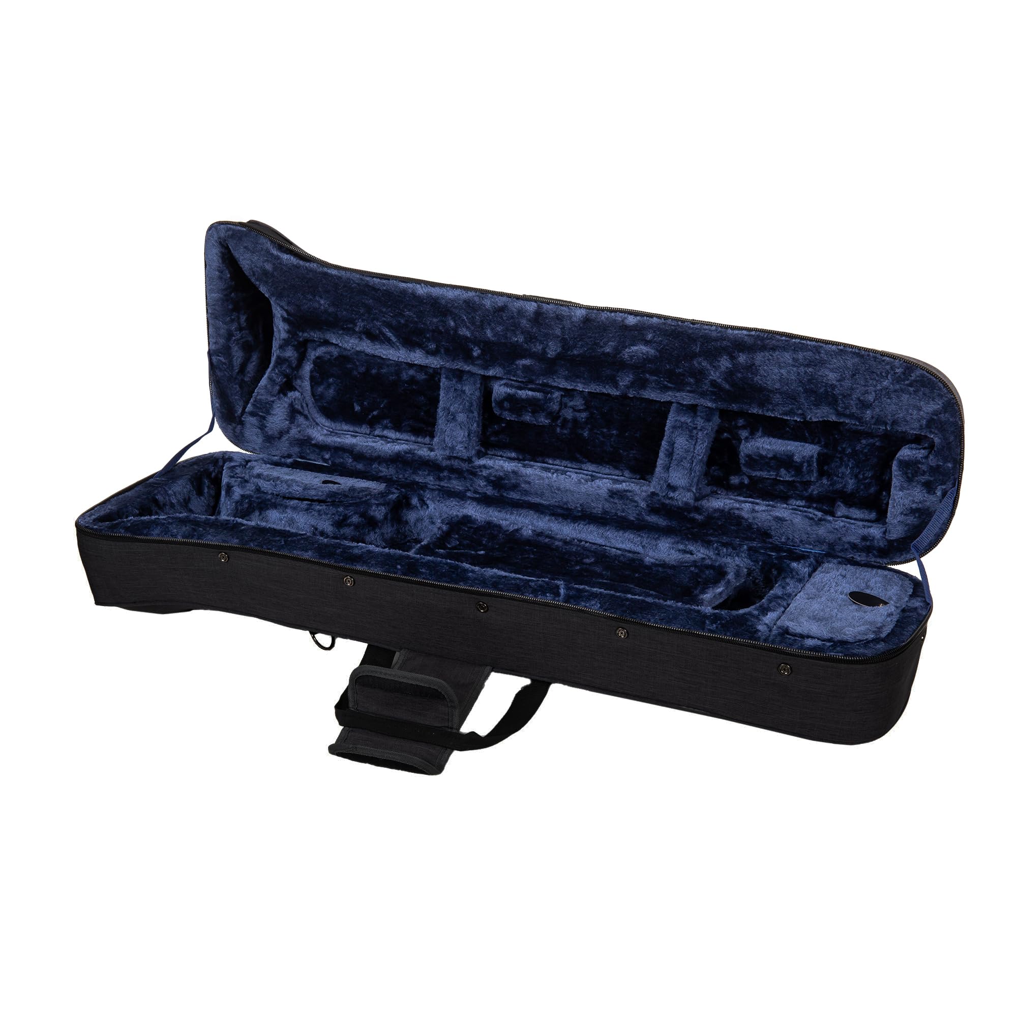Premium Lightweight Woodwind Case for Tenor Trombone (F-Trigger/Straight) - Durable Foam Protection with Removable Shoulder Straps, Storage Compartment & External Pocket - Black (CRP200TBBK) | Perfect for School Bands, Professional Musicians & Travel Protection