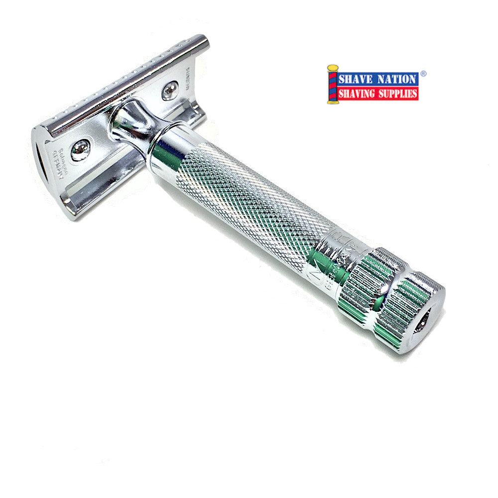 Merkur 37C Slant Bar Safety Razor for Men - German Stainless Steel Double Edge Razor for Close Shave - Perfect for Wet Shaving & Travel Grooming Kit
