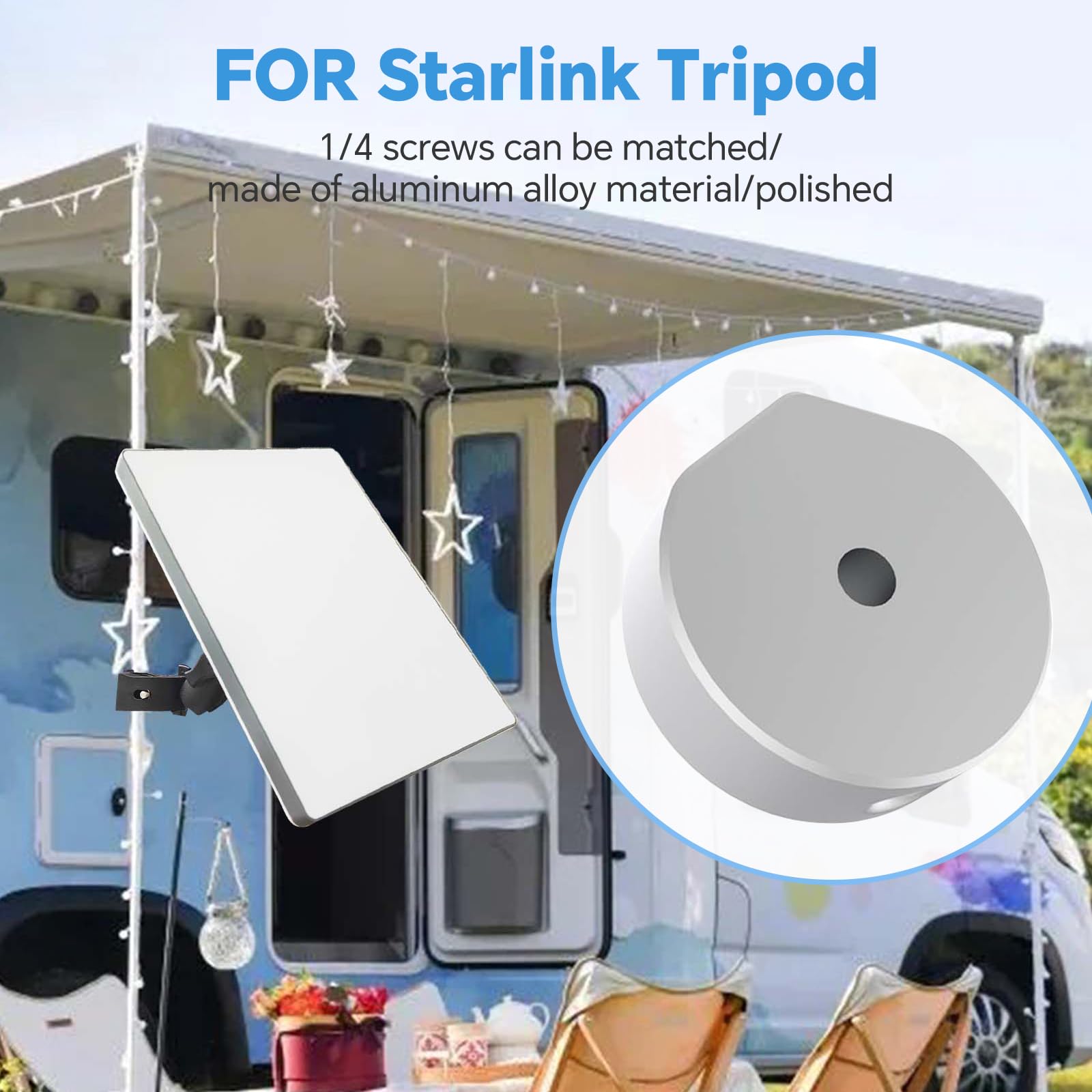 Starlink RV Yacht Camper Guardrail Mount with Adjustable Clamp - Includes Mini Mount & LH-SM-86C Clamp Accessories | Perfect for Mobile Internet on Road Trips, Boating & Camping Adventures