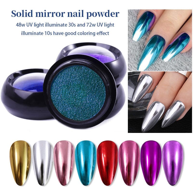 Metallic Mirror Effect Chrome Nail Powder #11 - High Shine Nail Art Pigment for Gel & Acrylic Nails - Perfect for Salon, Home Manicure & Nail Art Designs
