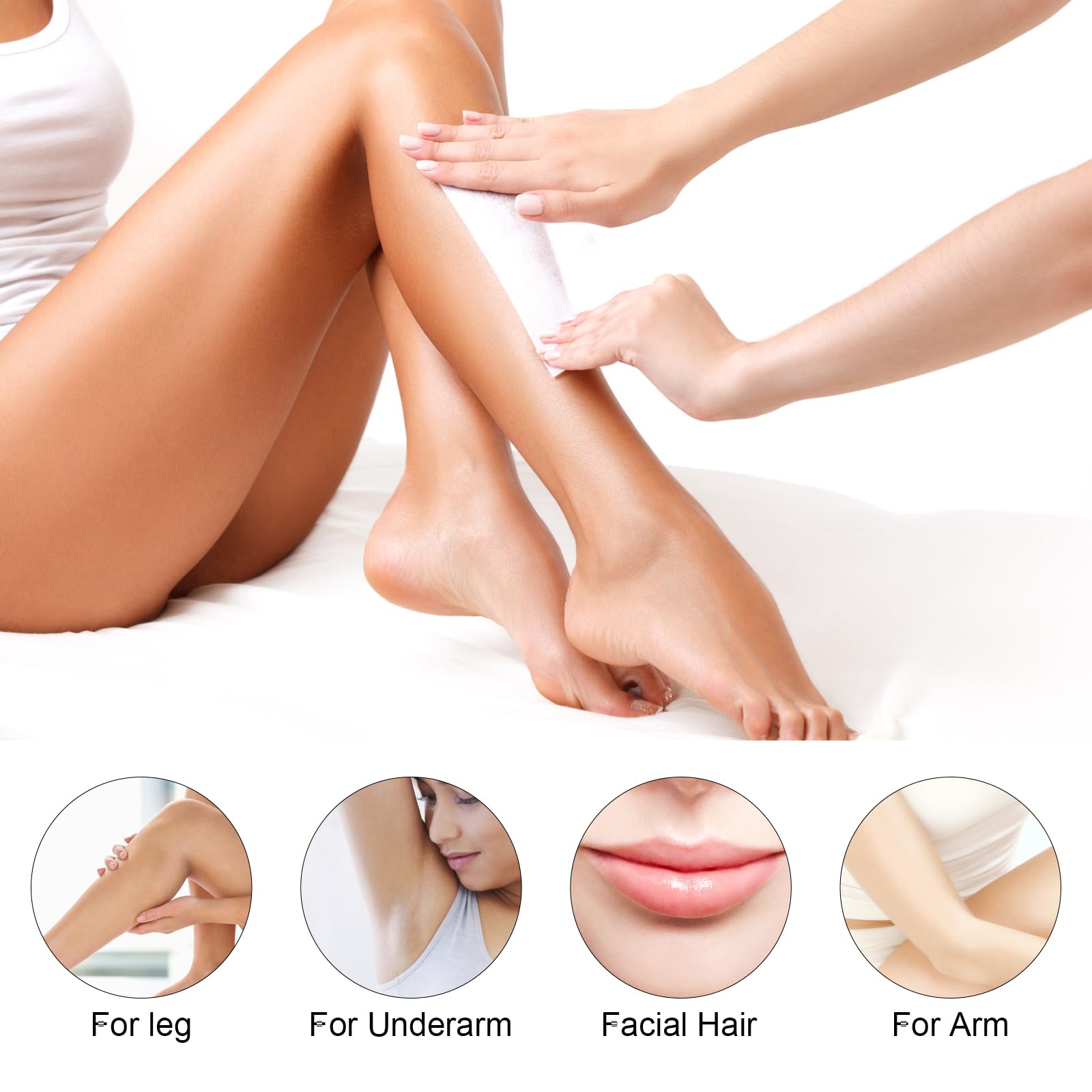 500 Pcs Wax Strips for Hair Removal - Non-Woven Viscose Paper Strips for Warm Wax & Sugar Wax - Bikini, Legs, Chest, Back, Face & Intimate Areas - Perfect for Home Waxing & Salon Use