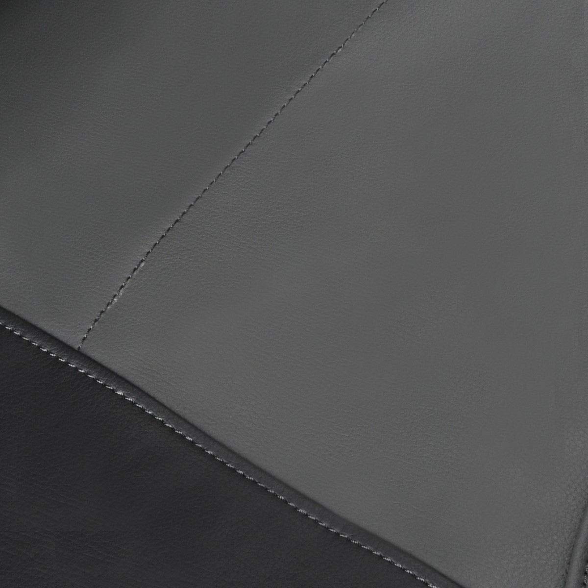 Premium Leather Car Seat Covers for 2 Front Seats - Waterproof, Black with Gray (Middle Gray) - Perfect for SUVs, Trucks & Sedans - Protects Seats from Spills, Pets & Wear