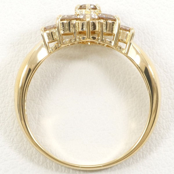 18K Yellow Gold Brown Diamond Ring for Women - Elegant Vintage Style Engagement & Wedding Band - Perfect for Anniversaries, Proposals & Special Occasions