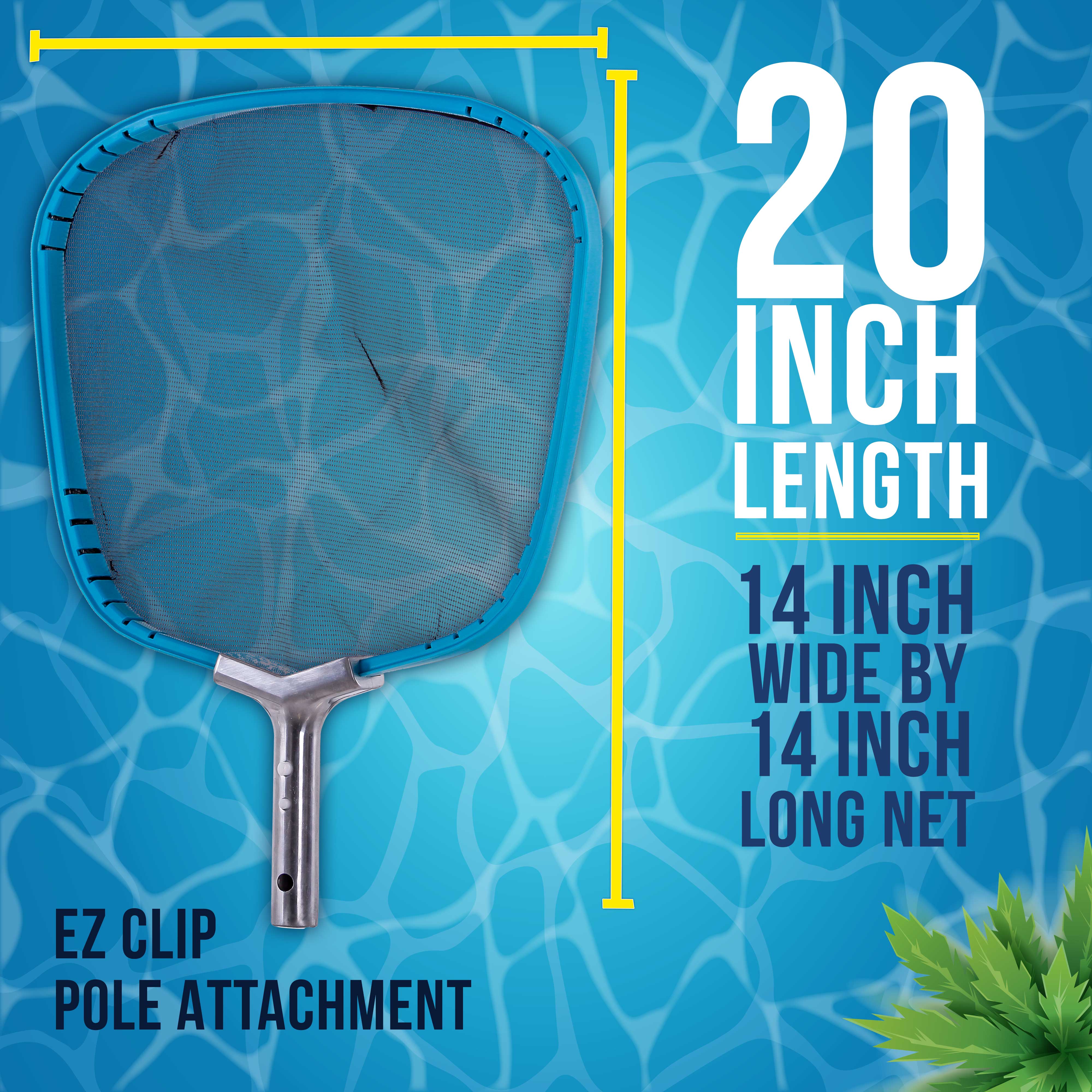 Professional Heavy Duty 14-Inch Swimming Pool Leaf Skimmer Net with Reinforced Aluminum Frame Handle - Commercial Grade Pool Cleaning Tool for Inground & Above Ground Pools | U.S. Pool Supply®