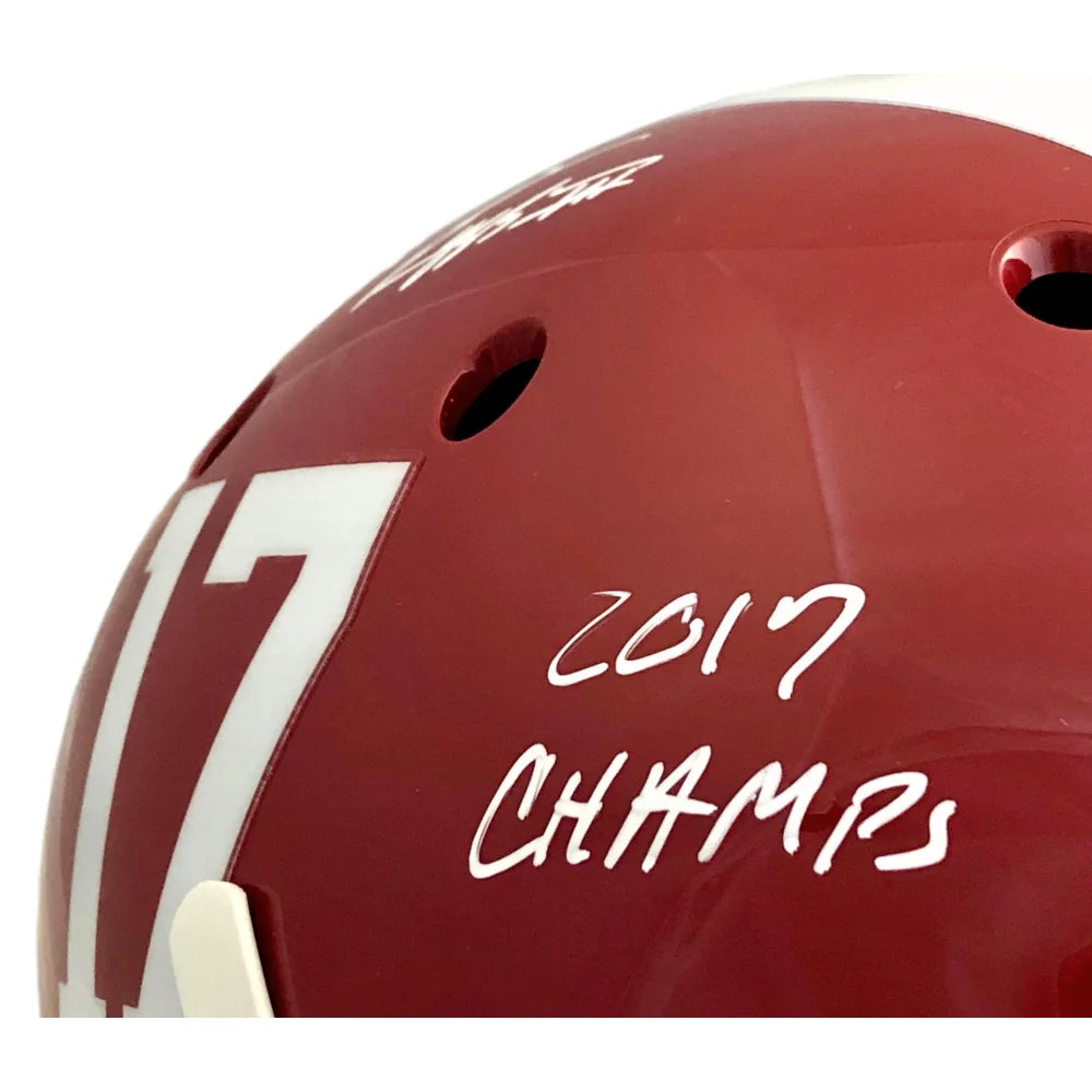 Henry Ruggs Signed 2017 Alabama Crimson Tide National Championship Full-Size Helmet with COA - Las Vegas Raiders Autograph Memorabilia for Collectors & Fans | Perfect for Display in Man Cave, Sports Room, or Office Decor