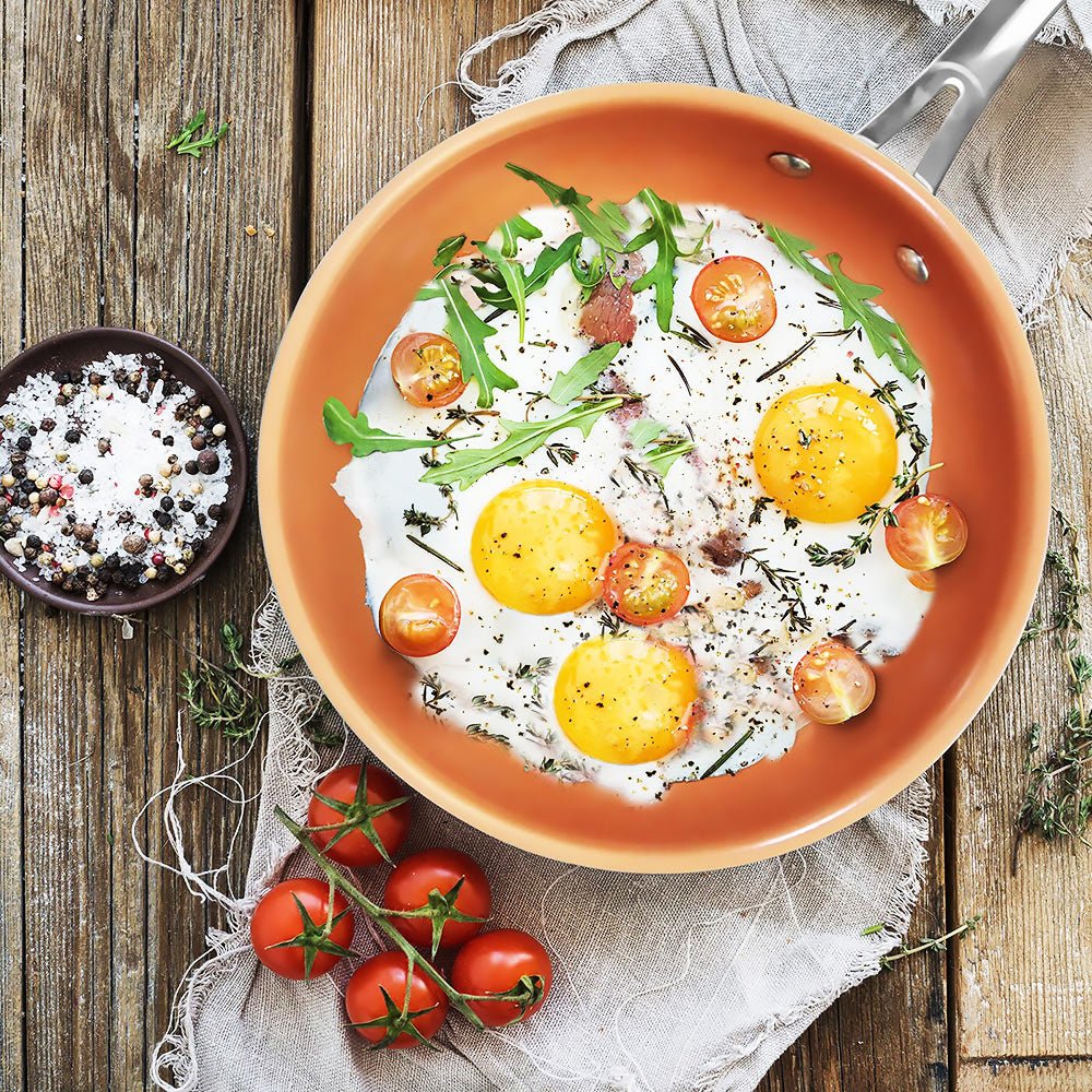 Alana Nonstick Aluminum Ceramic Frying Pan - 10 Inch Skillet for Eggs, Pancakes & Stir Fry | PFOA-Free, Dishwasher Safe Cookware for Gas & Induction Stoves | Perfect for Home Cooking & Restaurant Use