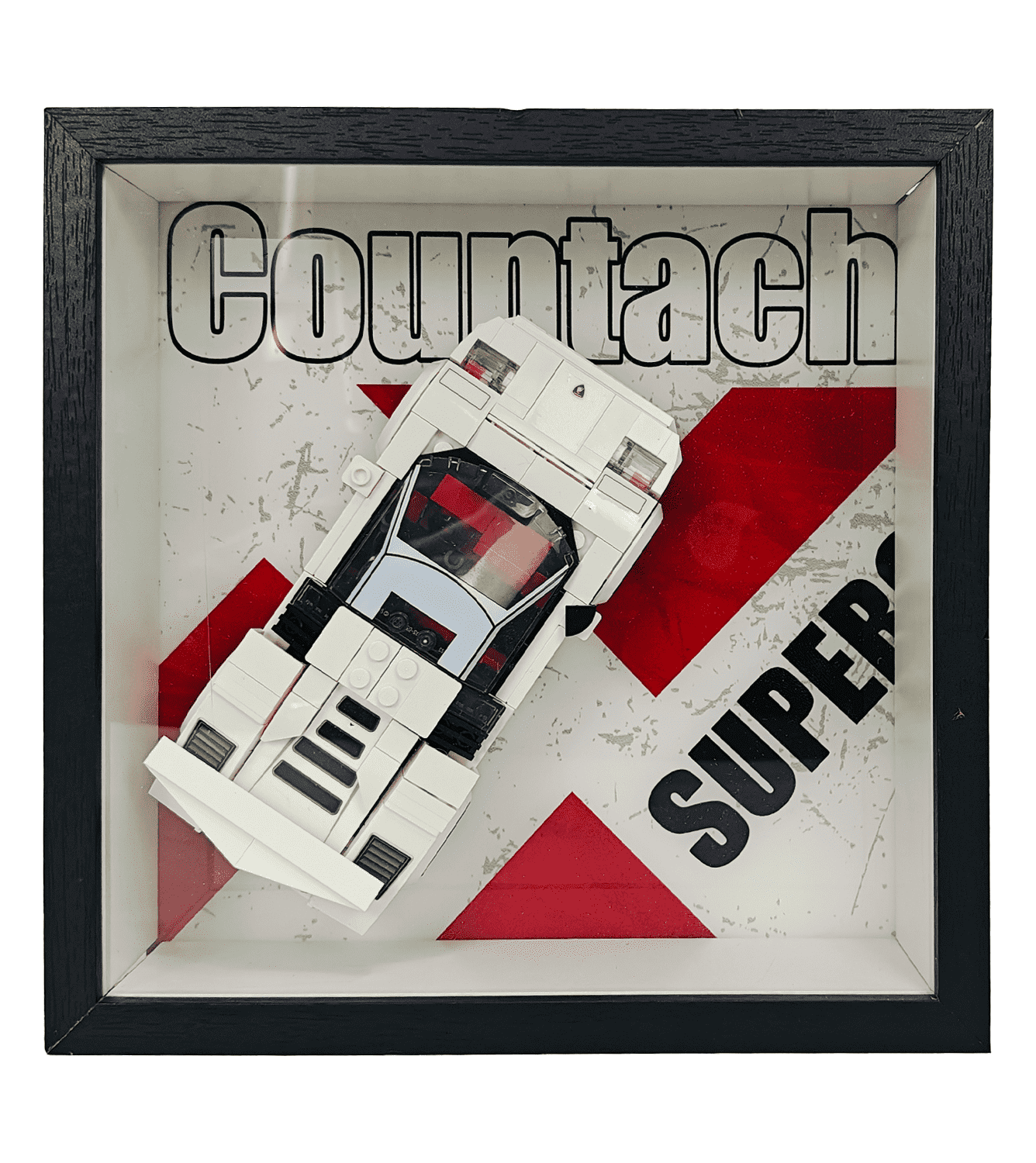 Lego Speed Champions Lamborghini Countach 76908 Display Frame - Premium Car Model Stand for Lego Sets - Perfect for Showcase, Collection, and Home Decor
