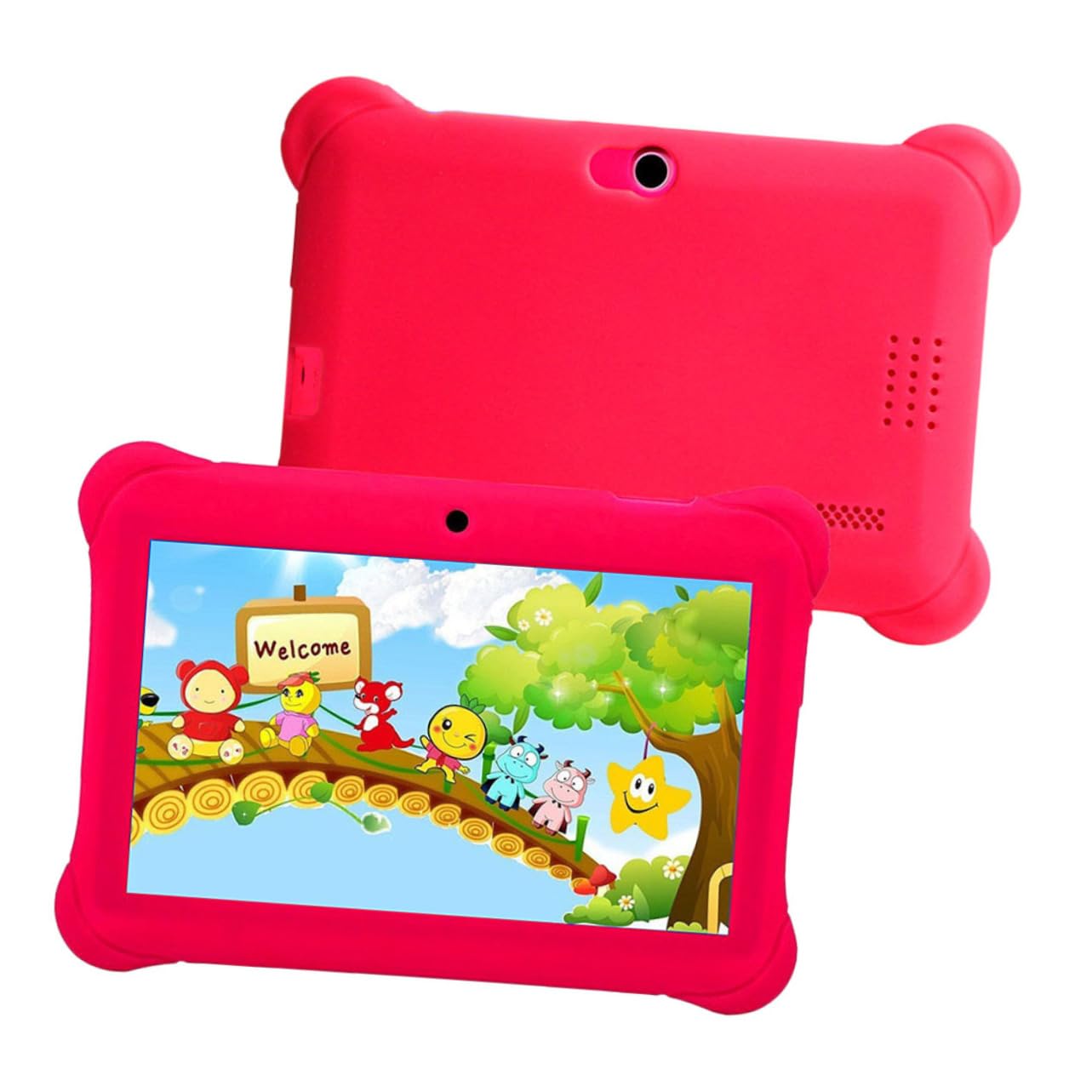Artibetter 3-Pack 7 Inch Kids Tablet - Educational Learning Tablet for Children with Parental Controls, Durable Red Design - Perfect for Home Schooling, Travel & Early Childhood Development