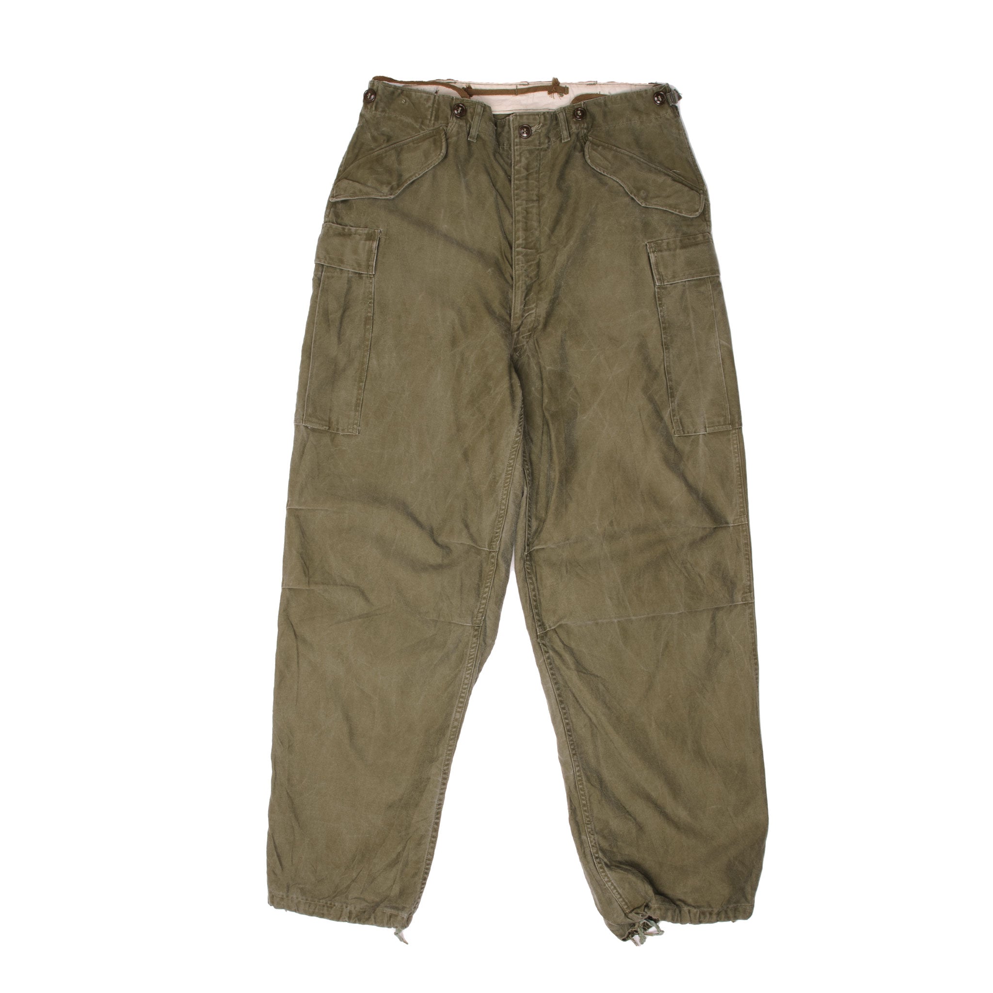 Vintage US Army Field Trousers Pants M-1951 M51 Korean War Era Military Surplus - Medium Long Size for Outdoor Camping, Hiking & Historical Reenactment