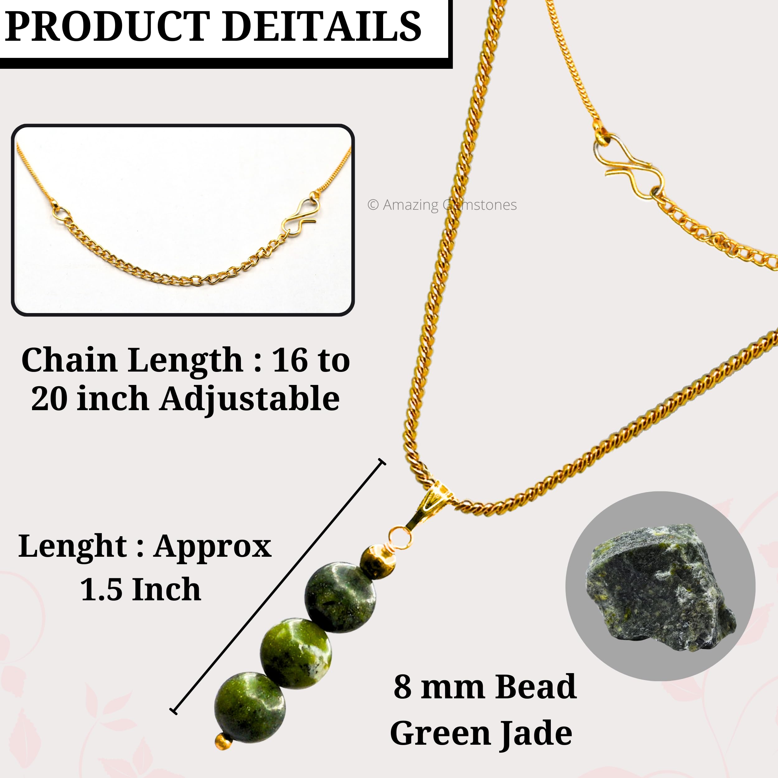 Healing Green Jade Necklace for Women - Handmade Crystal Beaded Pendant Jewelry - Elegant Birthday Gift for Her - Perfect for Meditation, Yoga & Spiritual Healing