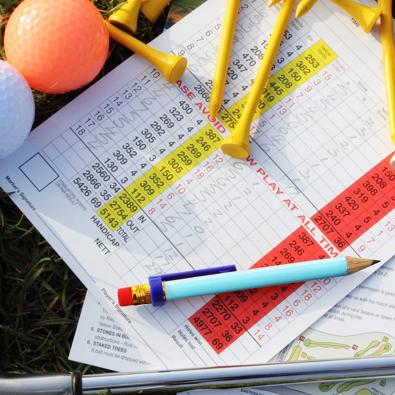 288-Piece Bulk Golf Mini Pencils with Eraser - #2 HB Pre-Sharpened 4-Inch Short Pencils for Office, School & Party Favors (Light Blue) - Perfect for Golf Tournaments, Goodie Bags & Classroom Rewards