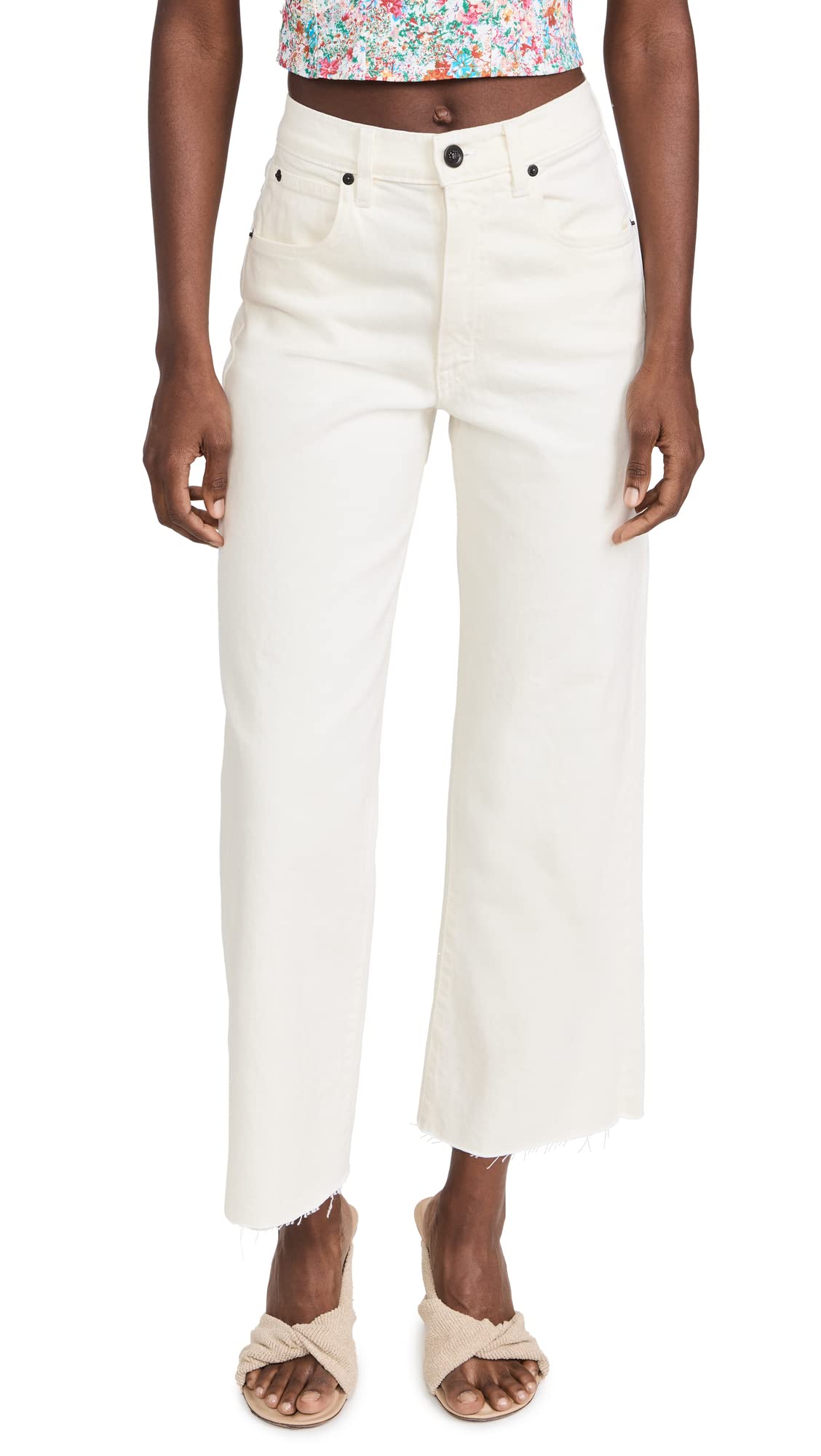 SLVRLAKE Women's Grace Crop Jeans - High Waisted Slim Fit Denim Pants for Casual Wear & Street Style Fashion