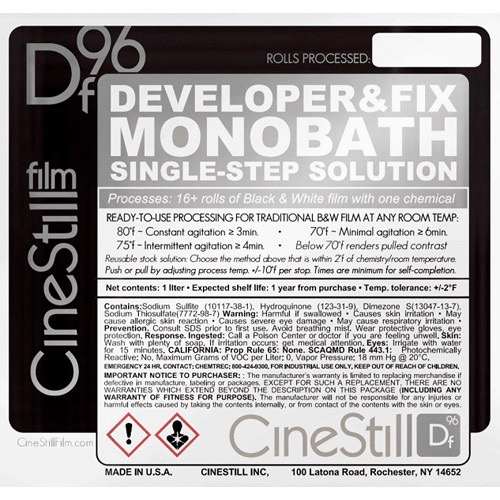 CineStill DF96 Monobath Liquid Developer for Black & White Film - 1 Liter Bottle | Fast & Easy Film Processing at Home or Studio | Perfect for Photographers & Darkroom Enthusiasts