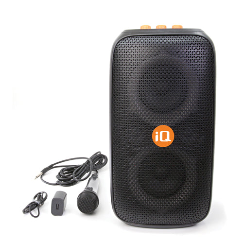 iQ Wave Bluetooth Party Speaker - Portable Wireless Speaker with Powerful Bass, 20H Playtime, IPX5 Waterproof - Perfect for Outdoor Parties, Beach, Pool & Camping