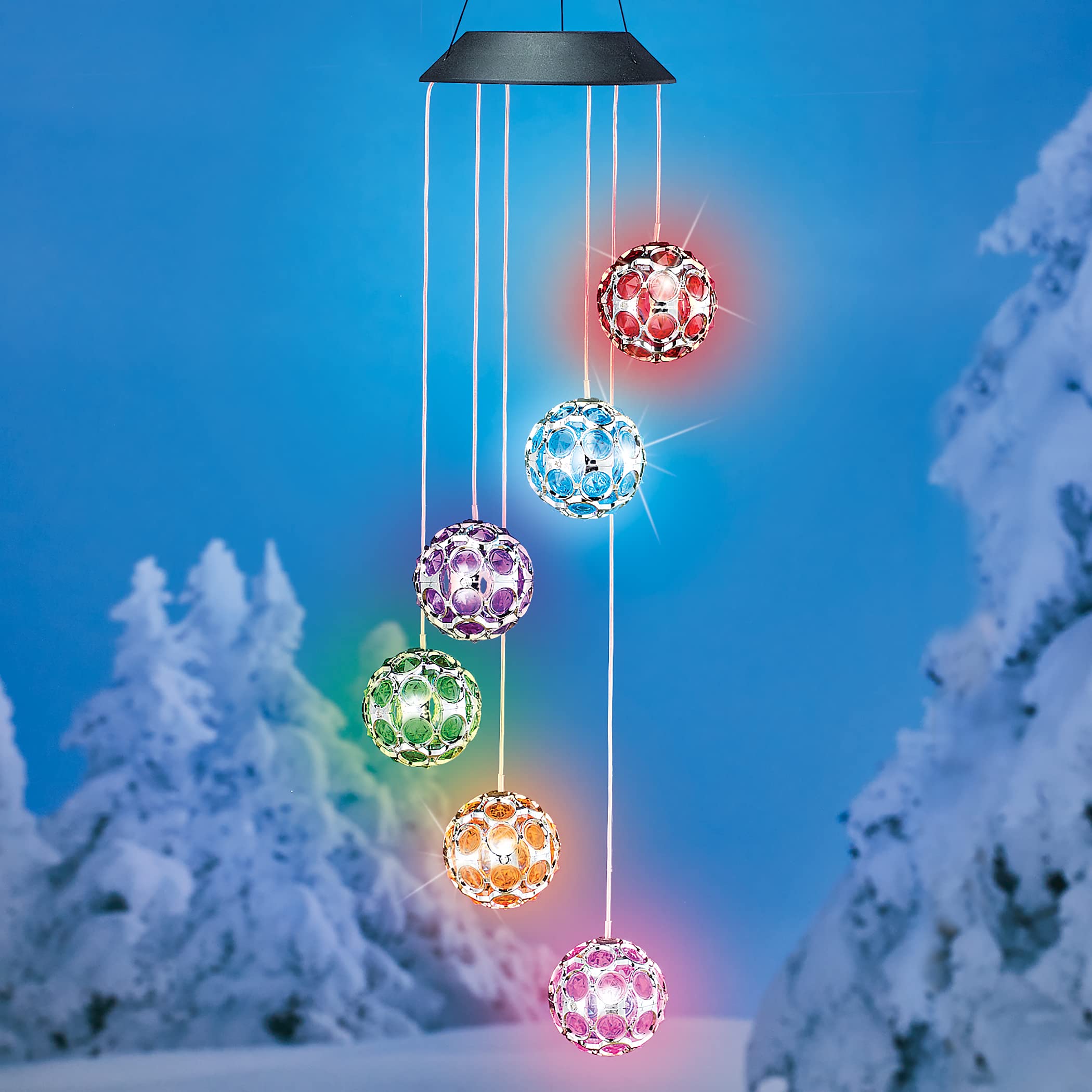 Solar Sparkling Holiday Ball Outdoor Garden Decor - Waterproof Hanging Solar Lights for Patio, Yard, and Christmas Decorations - Perfect for Holiday Parties, Garden Accents, and Festive Outdoor Lighting