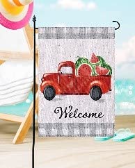 Watermelon Truck & House Burlap Decor - Rustic Farmhouse Wall Hanging for Kitchen, Living Room, Nursery - Perfect for Farmhouse, Cottagecore & Boho Home Decor
