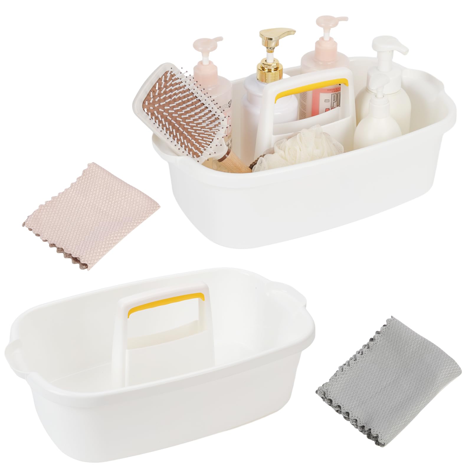 Portable Plastic Shower Caddy with Handle - Bathroom Storage Organizer Basket for Shampoo, Soap & Toiletries - Perfect for Bath, Shower & College Dorm Organization