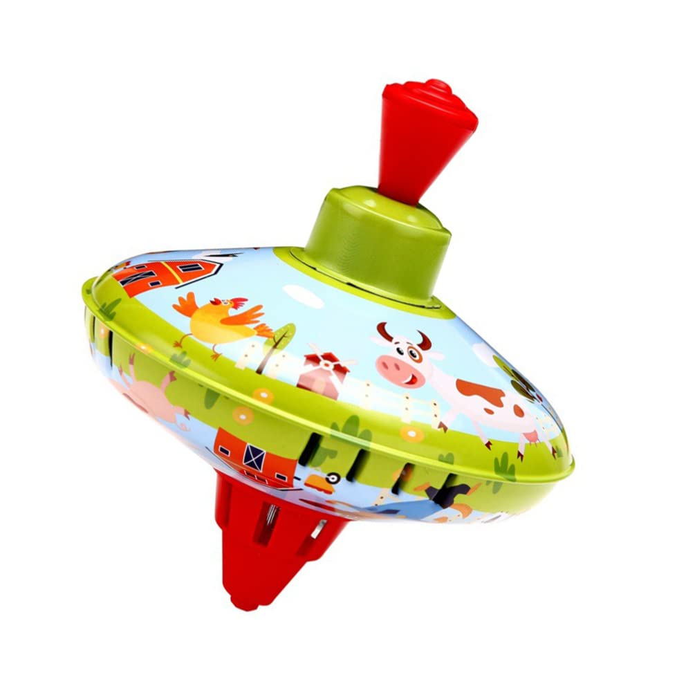 Premium Metal Spinning Top Toy - High-Speed Gyroscope for Kids & Adults | STEM Educational Toy for Indoor/Outdoor Play | Perfect for Parties, Gifts & Stress Relief (Farm Green)