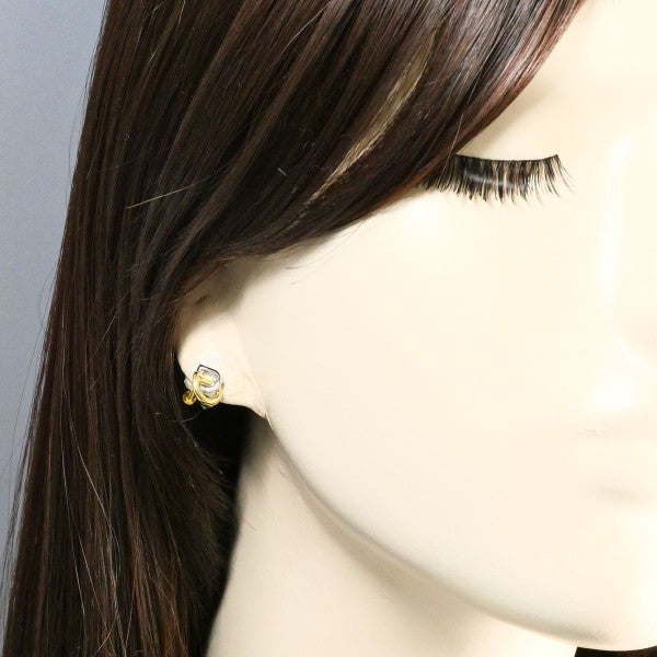 18K White Gold & Yellow Gold Earrings for Women - Elegant Dangle Hoop Earrings for Daily Wear, Parties & Special Occasions