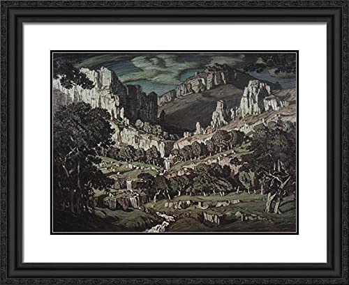 Black Ornate Wood Frame with Double Matting