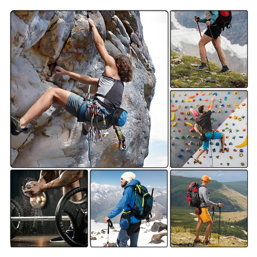 Premium Adjustable Black Chalk Bag for Rock Climbing - Lightweight & Secure Grip - Perfect for Bouldering, Gym Training & Outdoor Climbing Adventures
