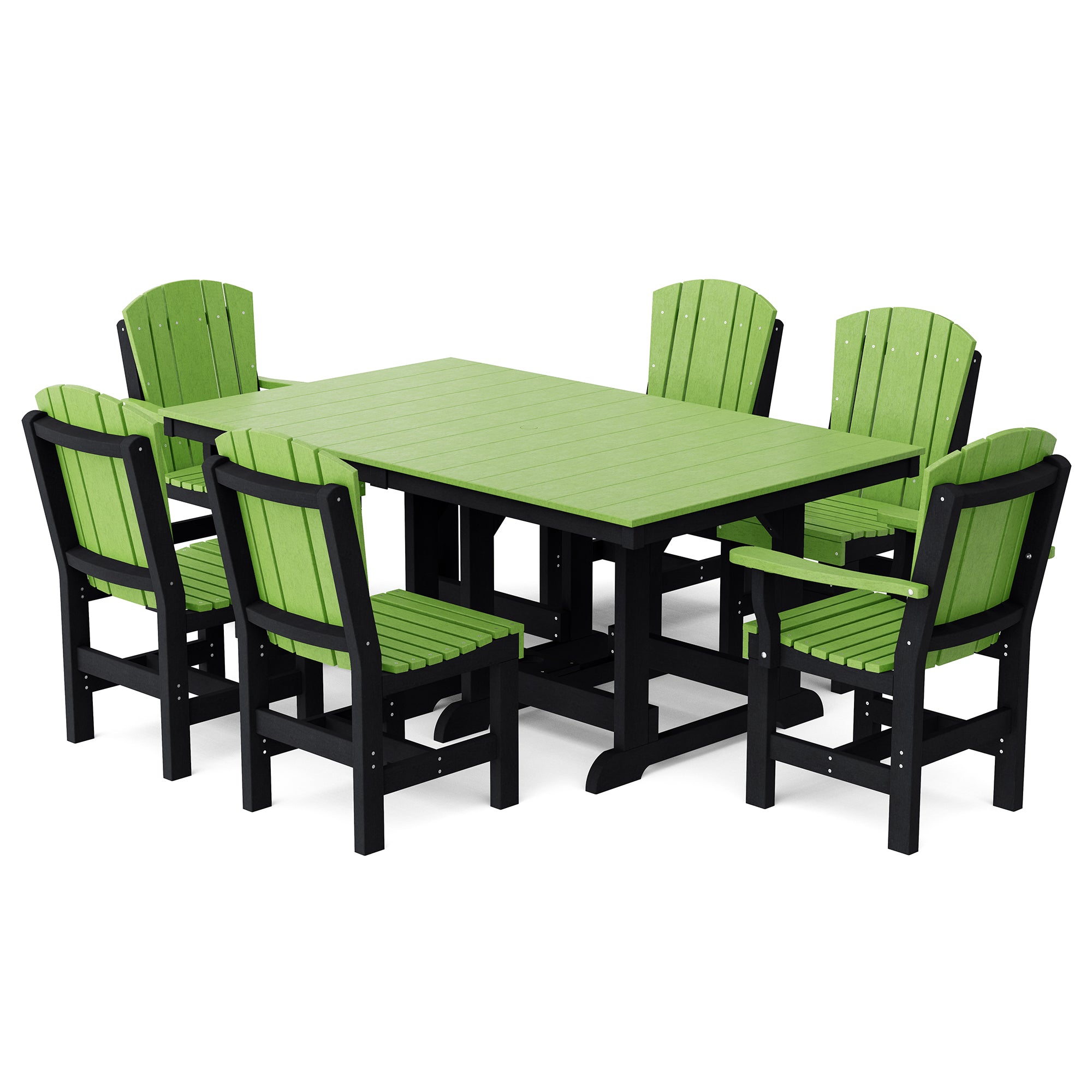 Heritage 7-Piece 44x72 Inch Dining Table Set with Chairs - Perfect for Family Gatherings, Dinner Parties & Outdoor Entertaining